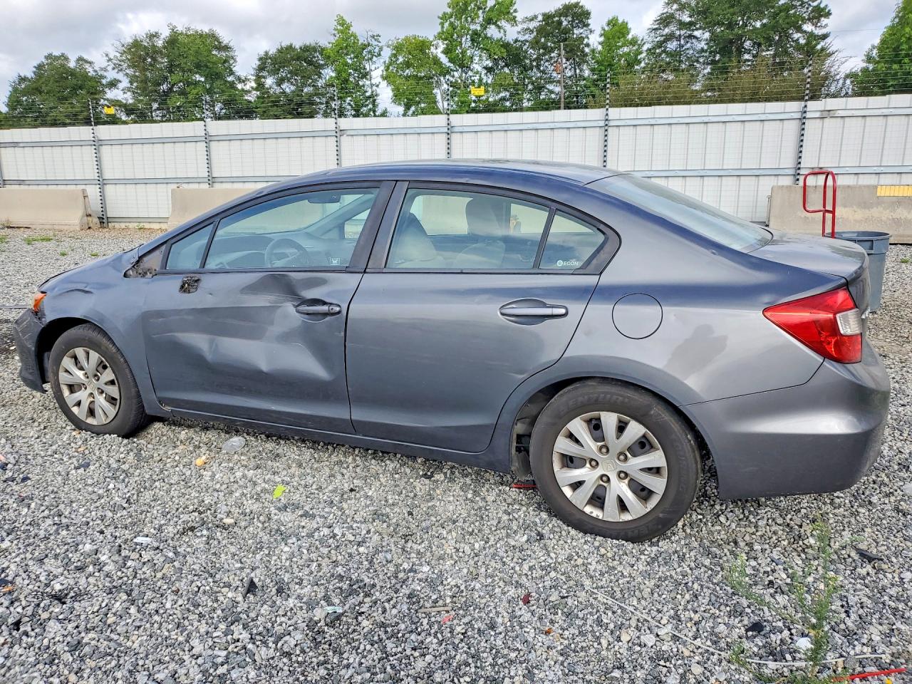 2012 Honda Civic Lx Gray vin: 2HGFB2F52CH525906