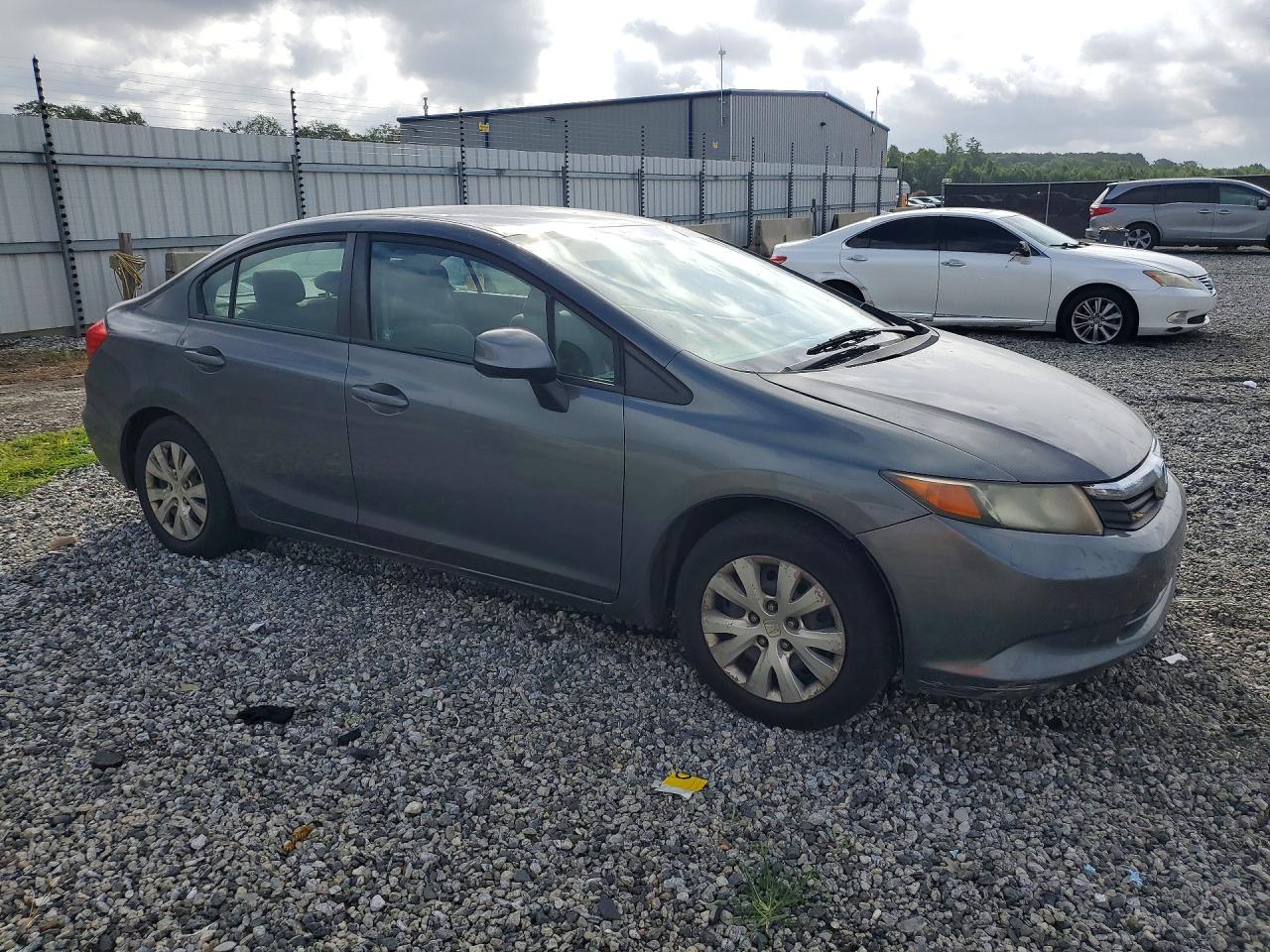 2012 Honda Civic Lx Gray vin: 2HGFB2F52CH525906