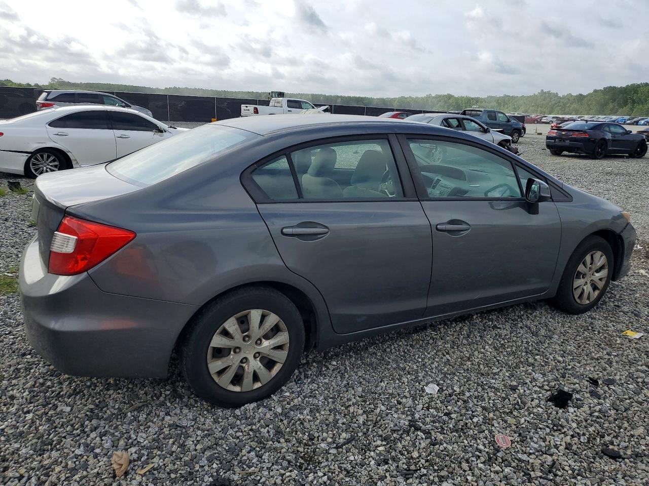 2012 Honda Civic Lx Gray vin: 2HGFB2F52CH525906