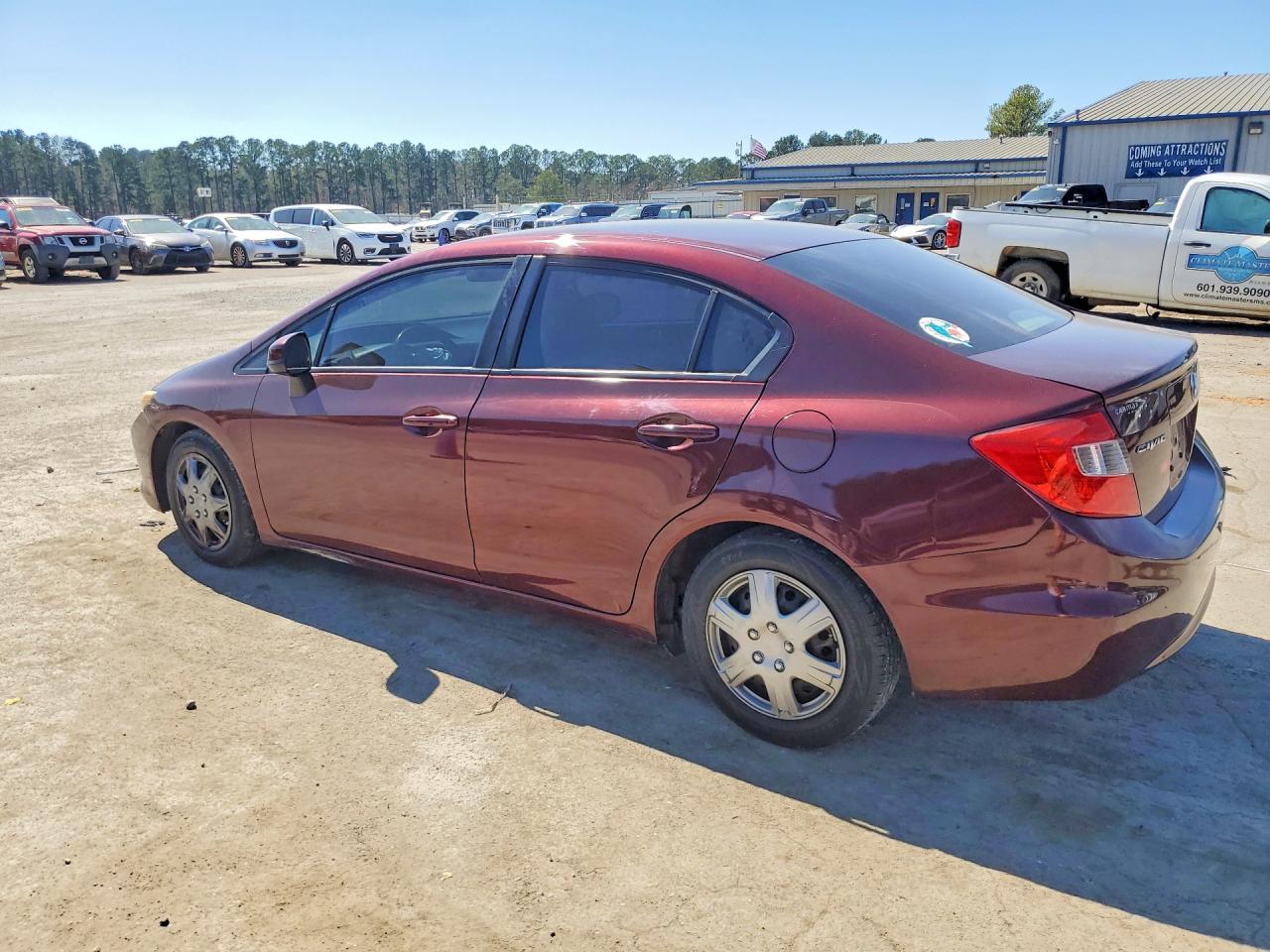2012 Honda Civic Lx Burgundy vin: 2HGFB2F52CH539076