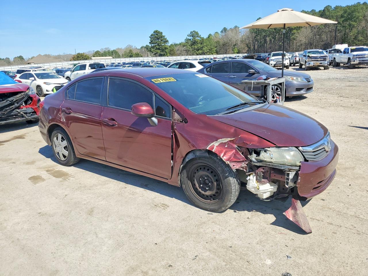 2012 Honda Civic Lx Burgundy vin: 2HGFB2F52CH539076
