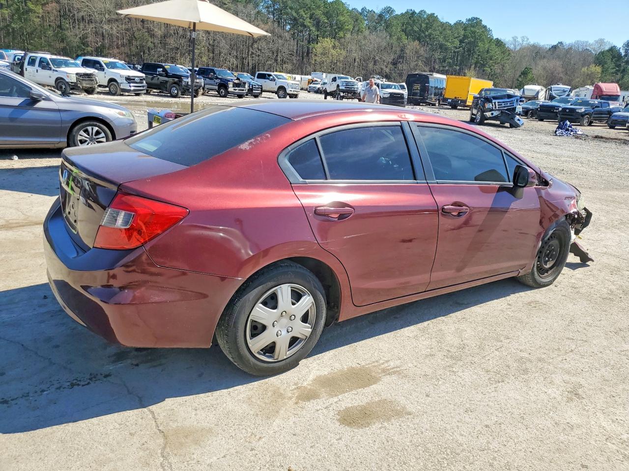 2012 Honda Civic Lx Burgundy vin: 2HGFB2F52CH539076