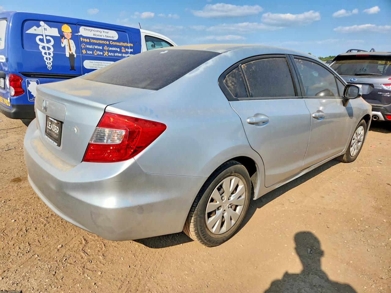 2012 Honda Civic Lx Silver vin: 2HGFB2F52CH557786