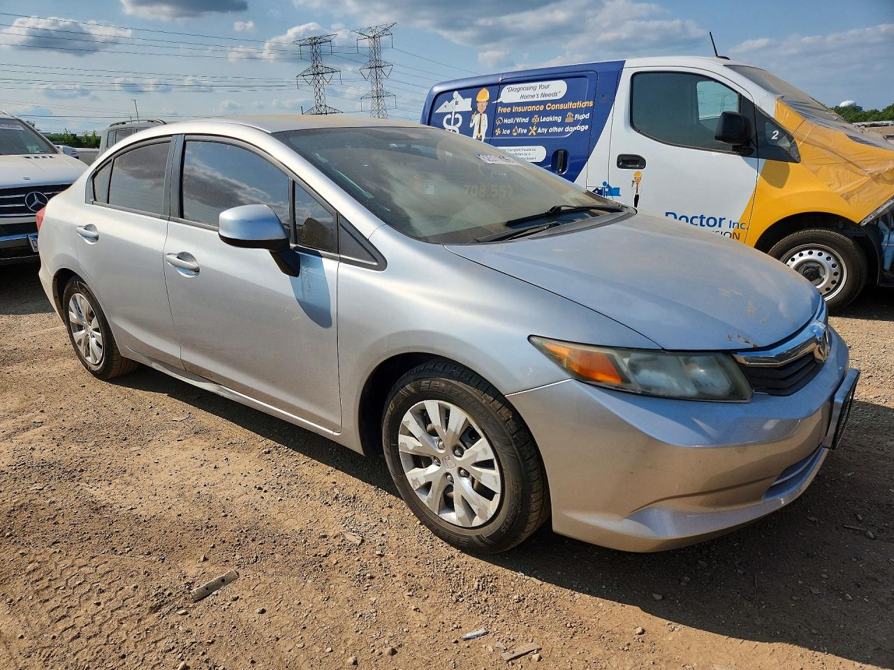 2012 Honda Civic Lx Silver vin: 2HGFB2F52CH557786