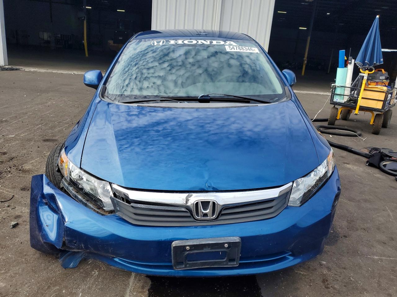 2012 Honda Civic Lx Blue vin: 2HGFB2F52CH558680