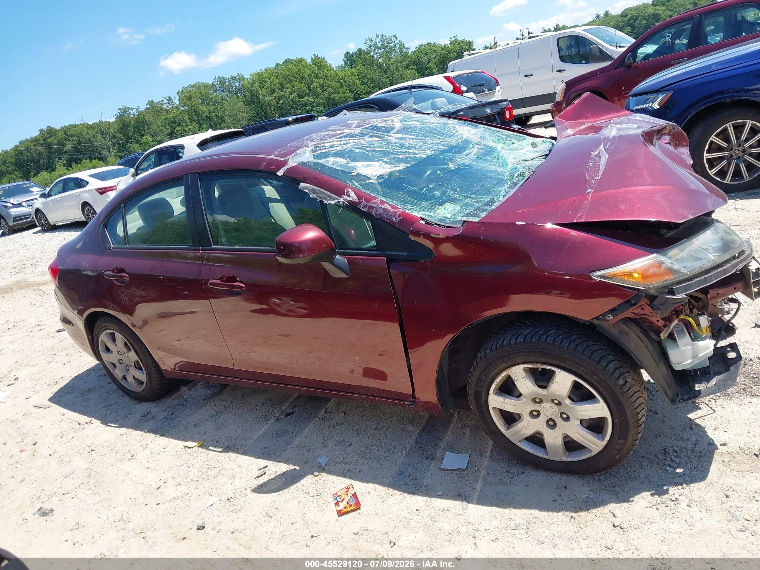 2012 Honda Civic Lx Burgundy vin: 2HGFB2F52CH559635