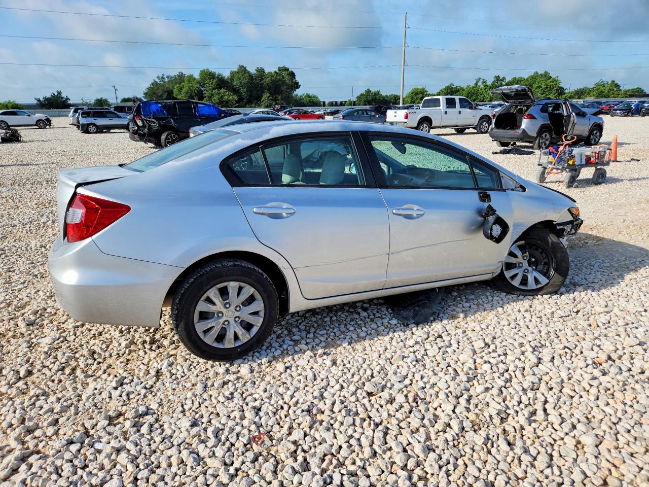 2012 Honda Civic Lx Silver vin: 2HGFB2F52CH560526