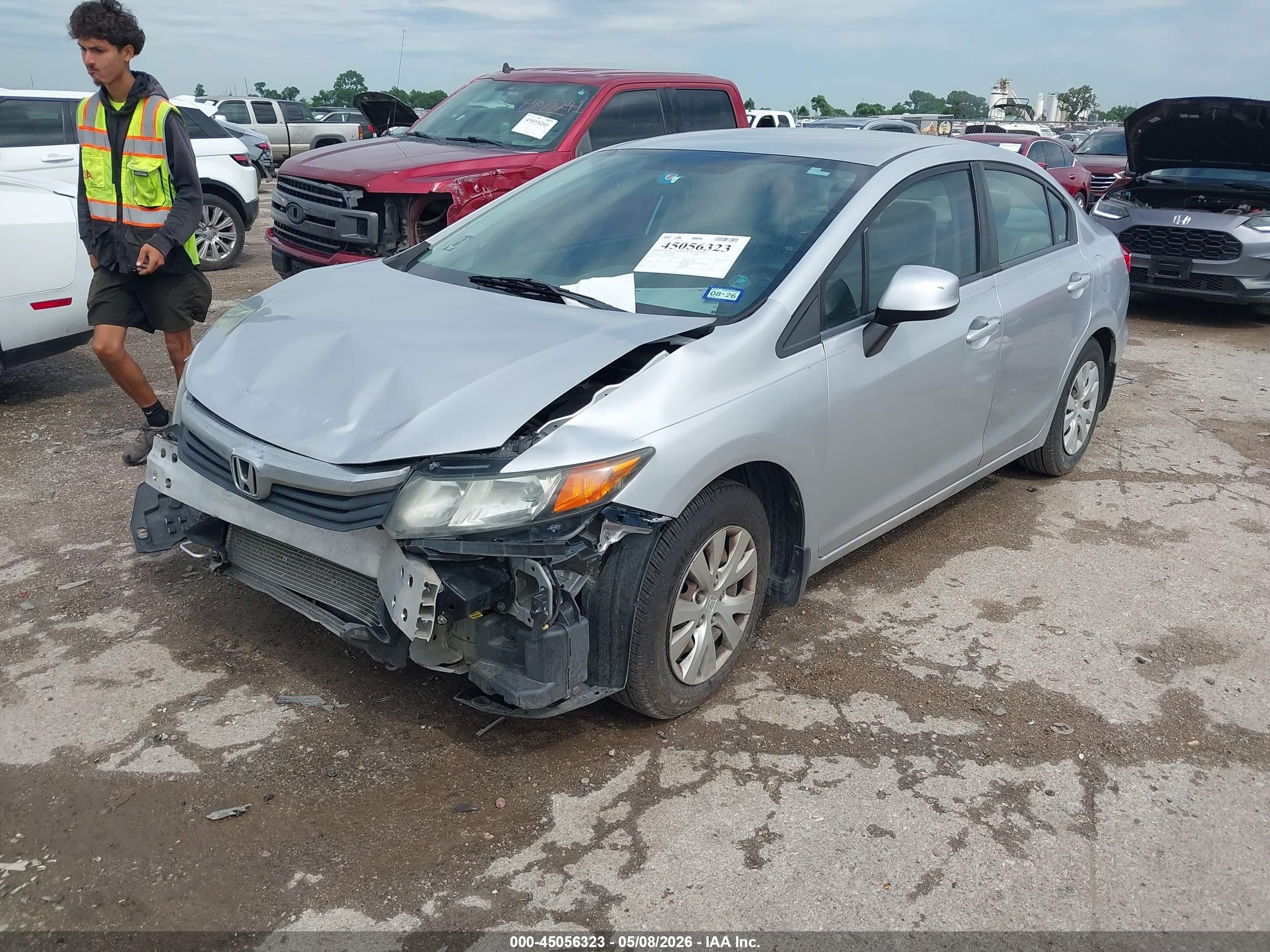 2012 Honda Civic Lx Silver vin: 2HGFB2F52CH563281