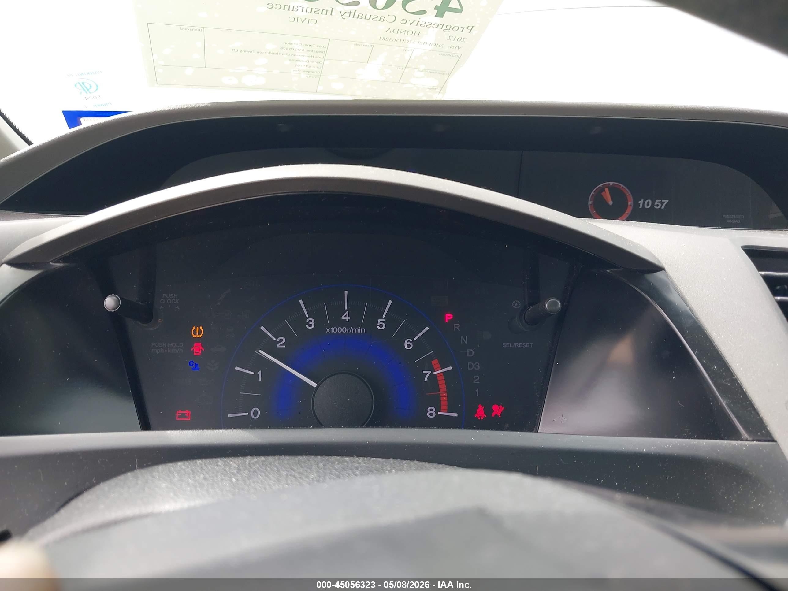 2012 Honda Civic Lx Silver vin: 2HGFB2F52CH563281