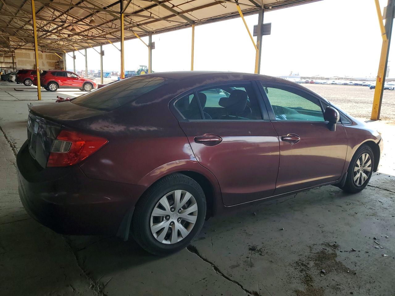2012 Honda Civic Lx Burgundy vin: 2HGFB2F52CH579416