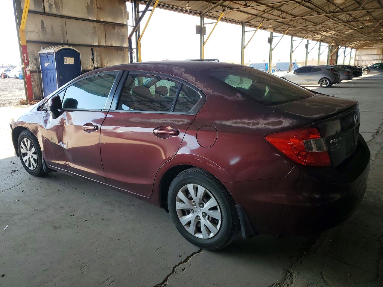 2012 Honda Civic Lx Burgundy vin: 2HGFB2F52CH579416