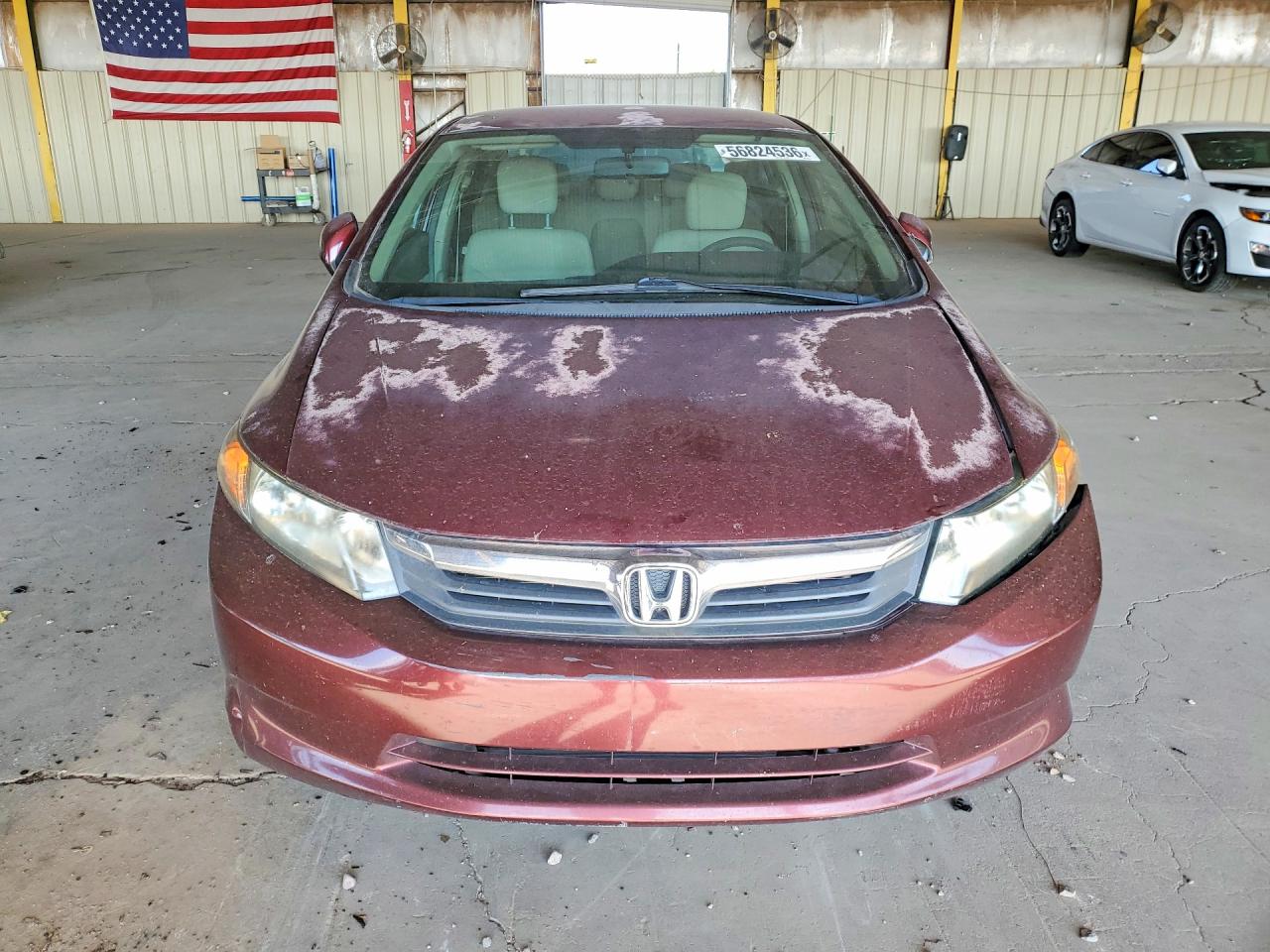 2012 Honda Civic Lx Burgundy vin: 2HGFB2F52CH579416