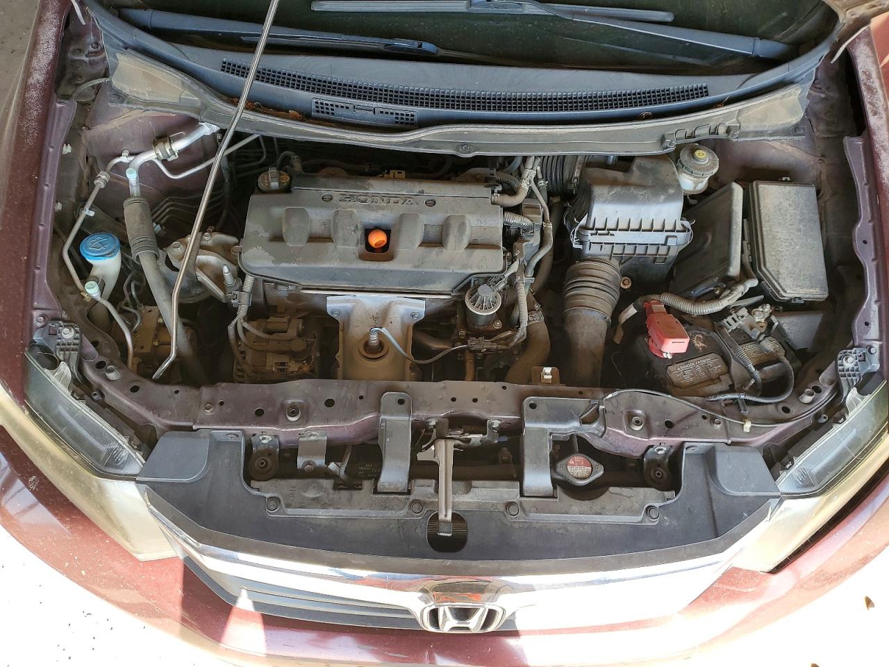 2012 Honda Civic Lx Burgundy vin: 2HGFB2F52CH579416