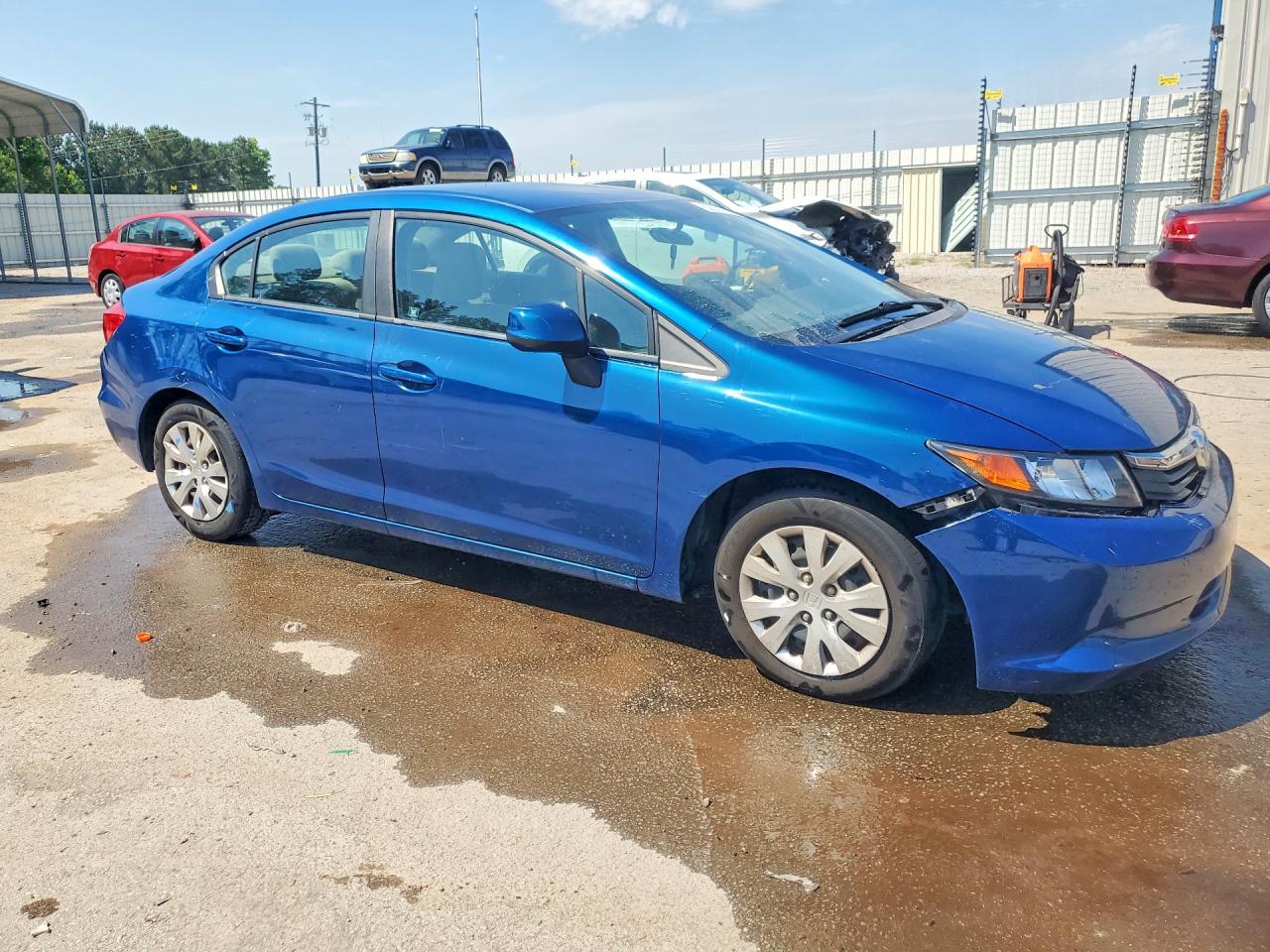 2012 Honda Civic Lx Blue vin: 2HGFB2F52CH580355