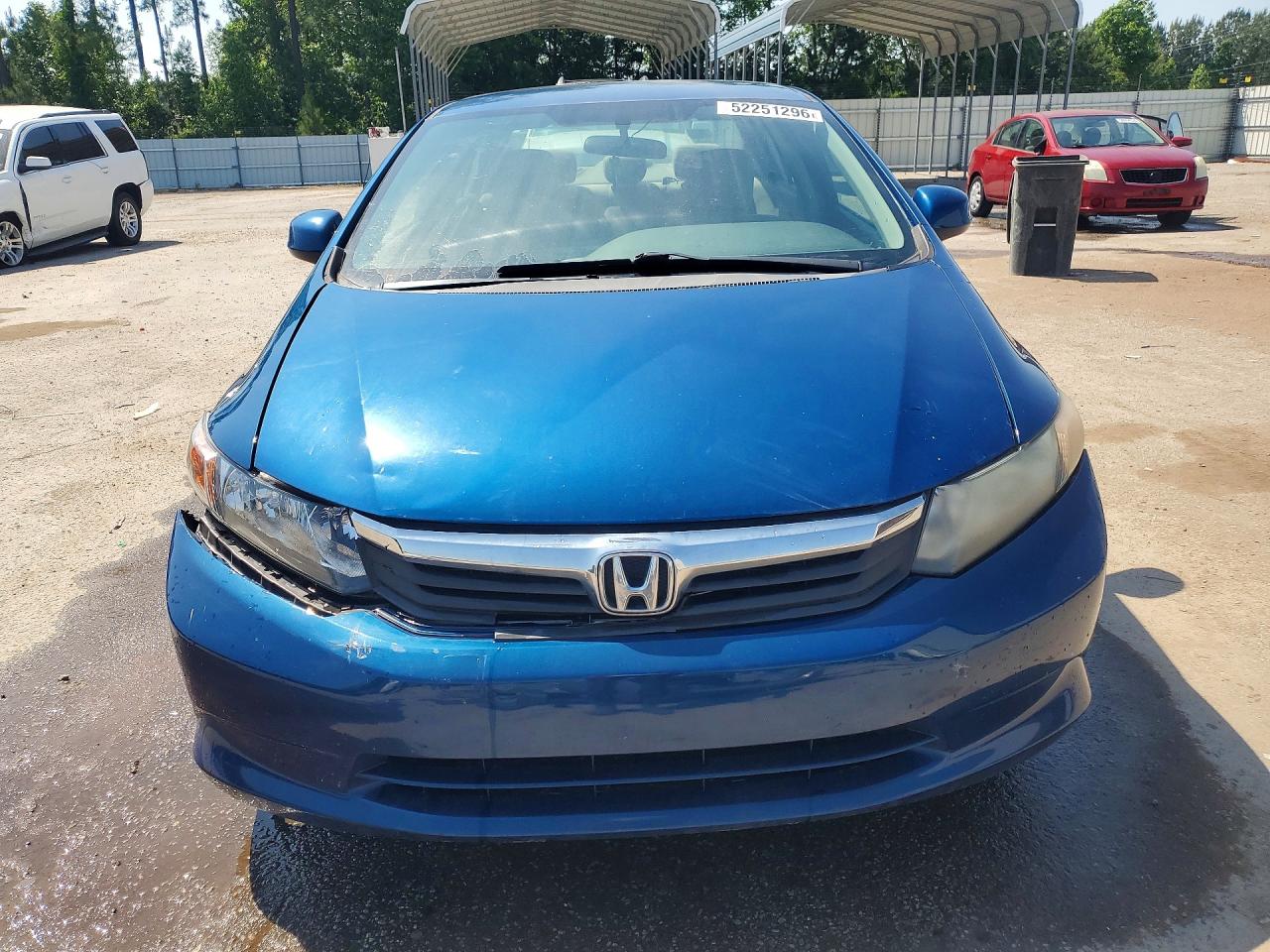 2012 Honda Civic Lx Blue vin: 2HGFB2F52CH580355