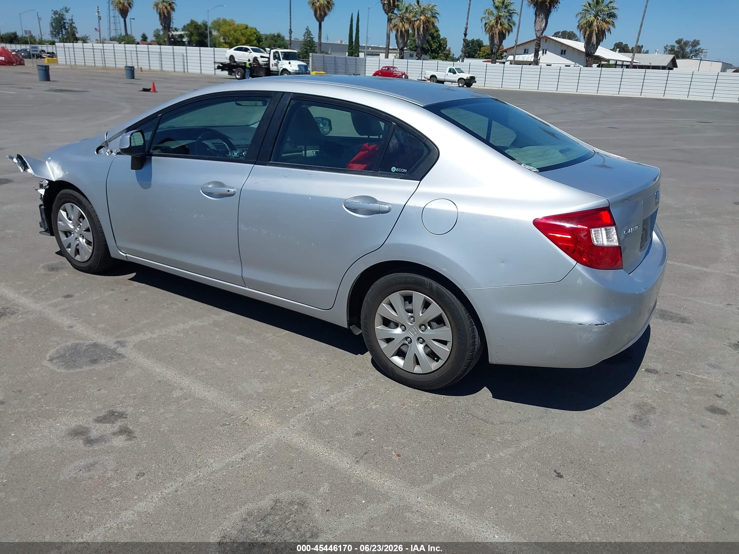 2012 Honda Civic Lx Silver vin: 2HGFB2F52CH583384