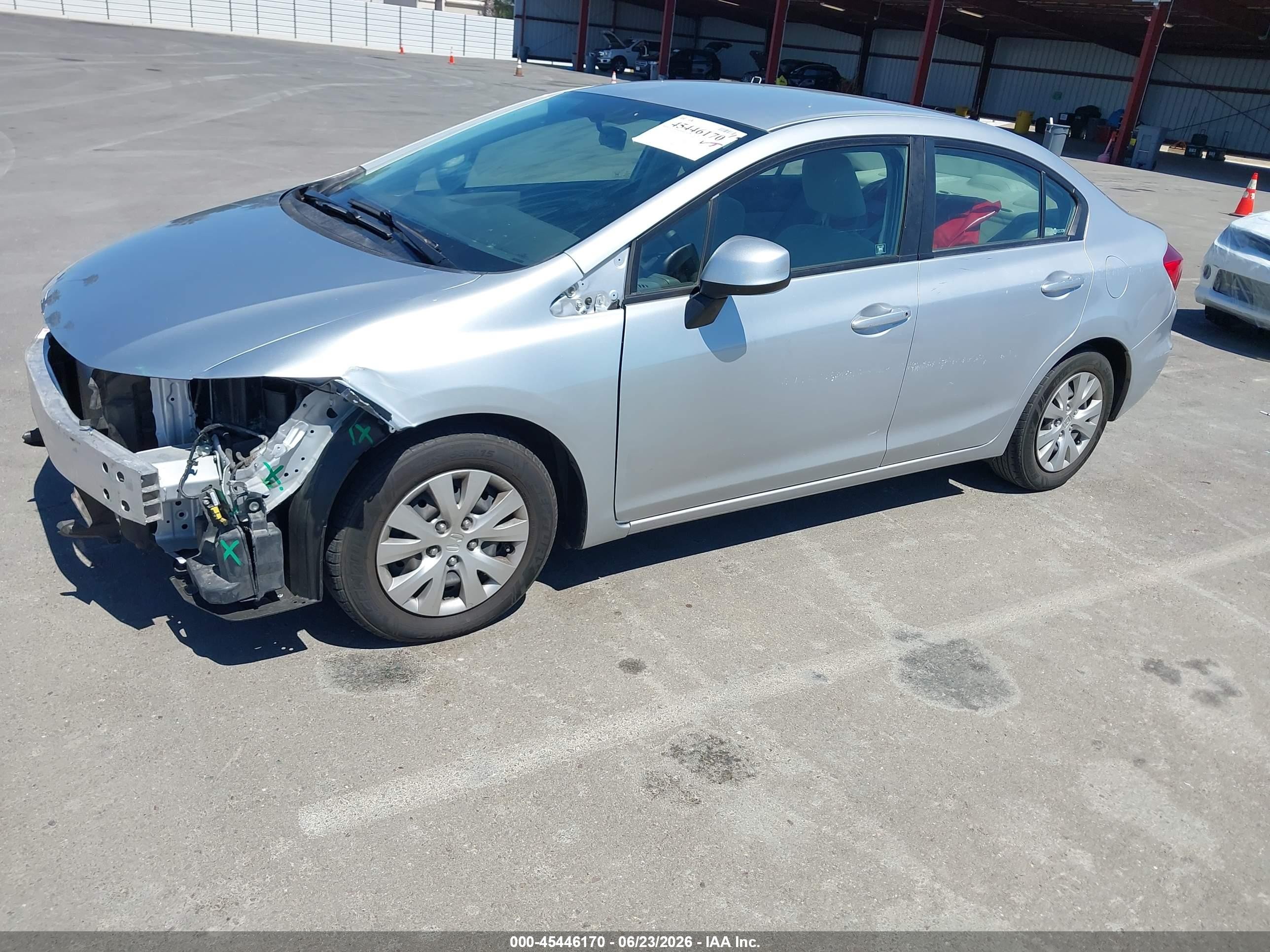2012 Honda Civic Lx Silver vin: 2HGFB2F52CH583384