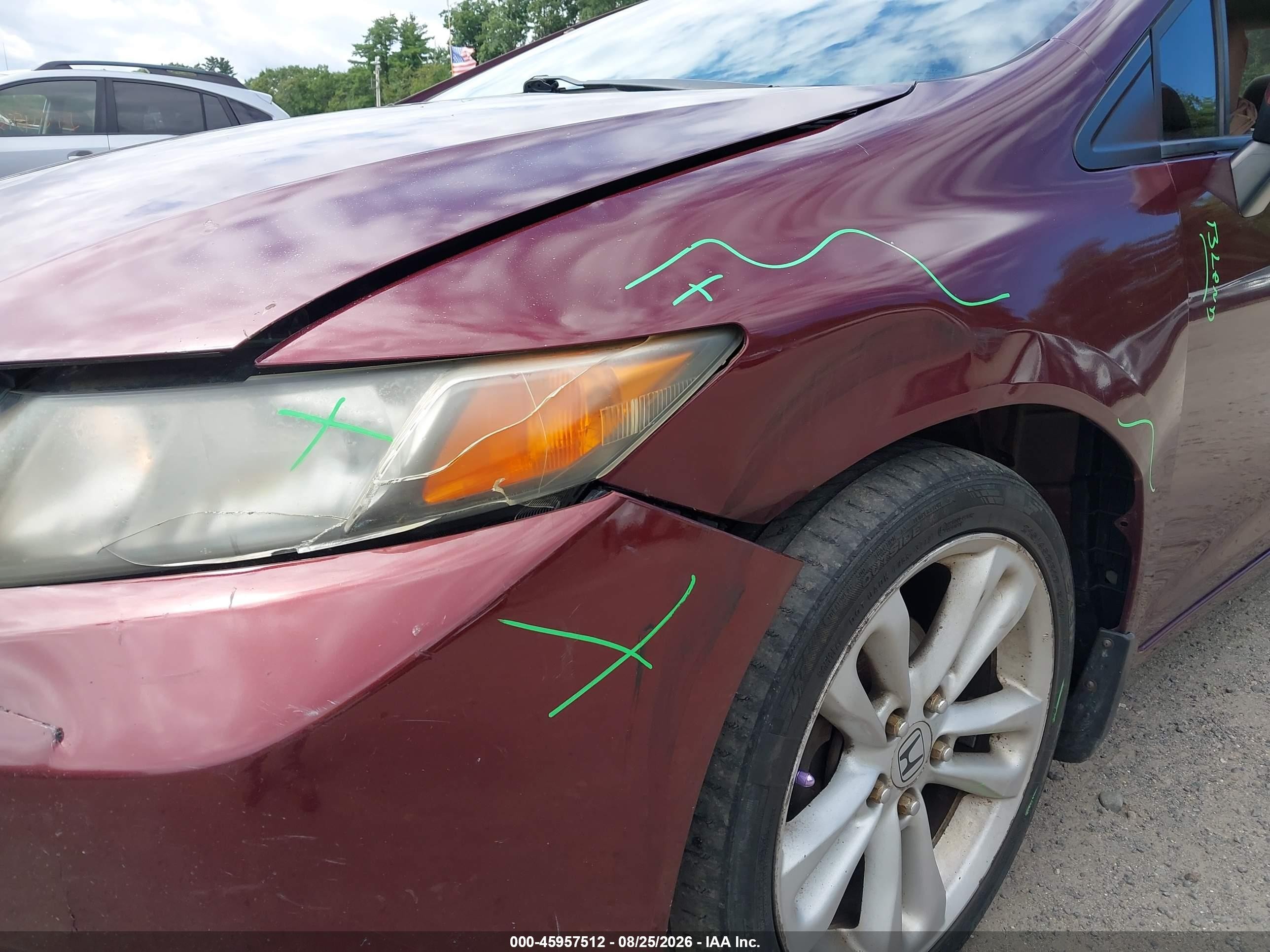 2012 Honda Civic Lx Red vin: 2HGFB2F52CH589265