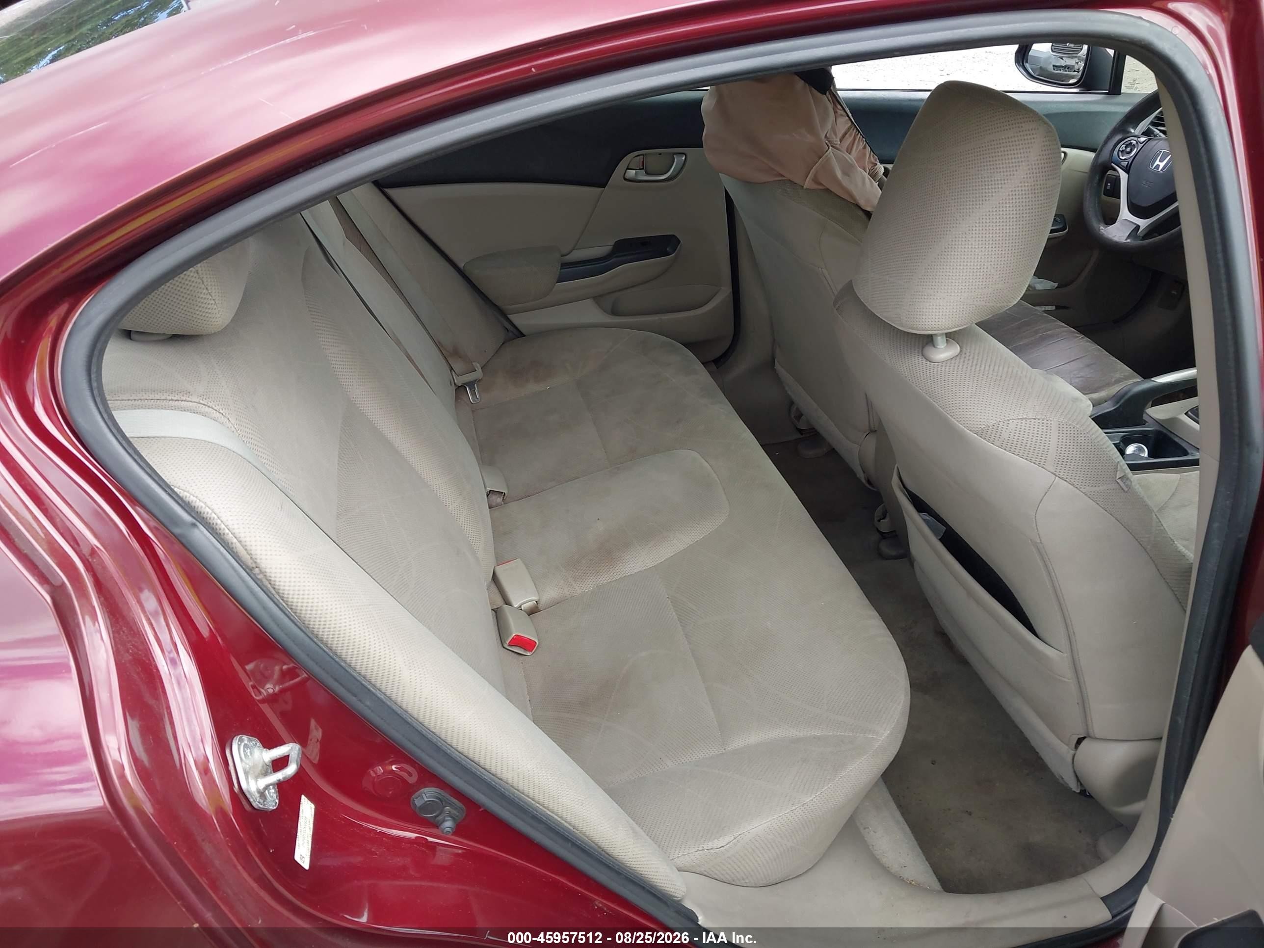 2012 Honda Civic Lx Red vin: 2HGFB2F52CH589265