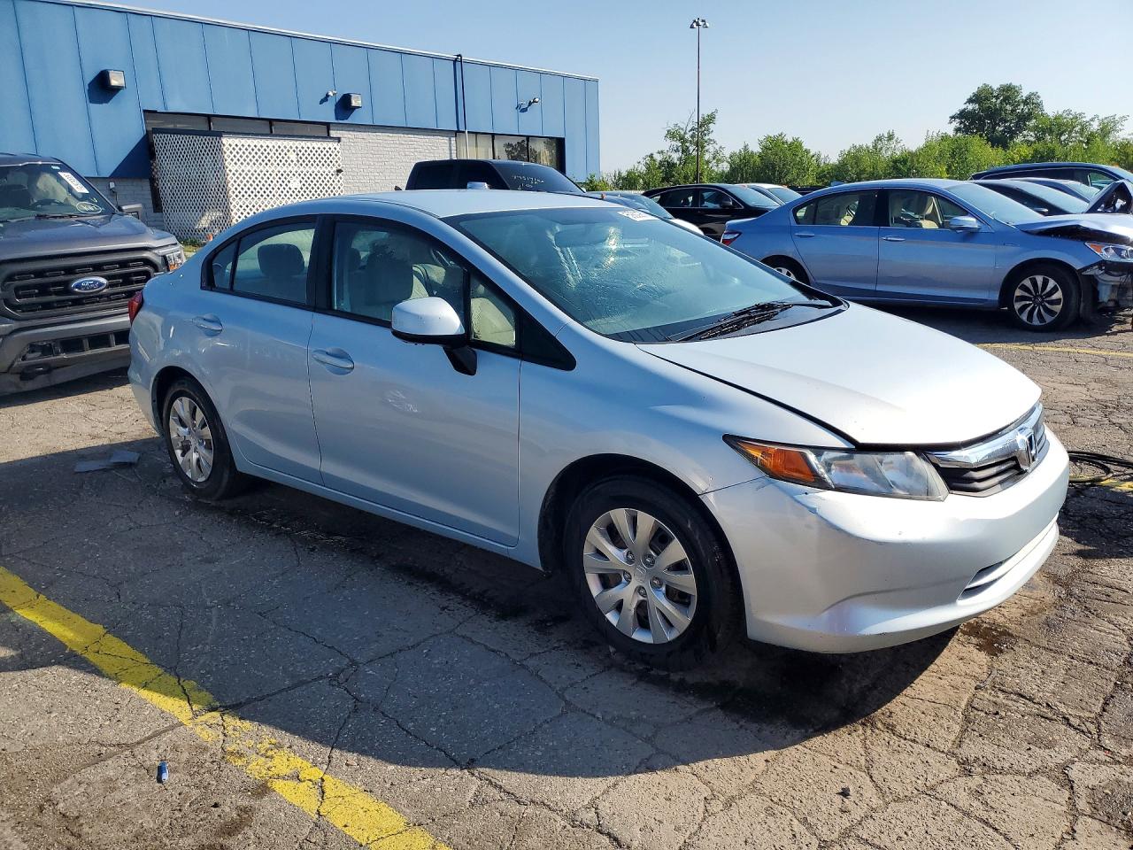 2012 Honda Civic Lx Silver vin: 2HGFB2F52CH597835