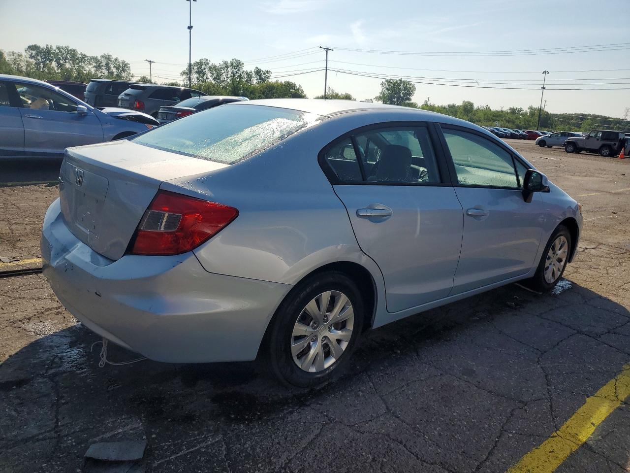 2012 Honda Civic Lx Silver vin: 2HGFB2F52CH597835