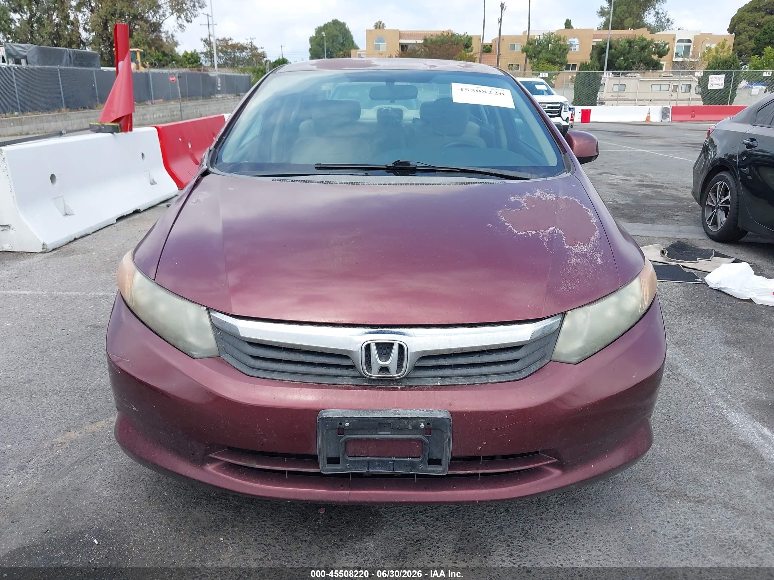 2012 Honda Civic Lx Burgundy vin: 2HGFB2F52CH600250