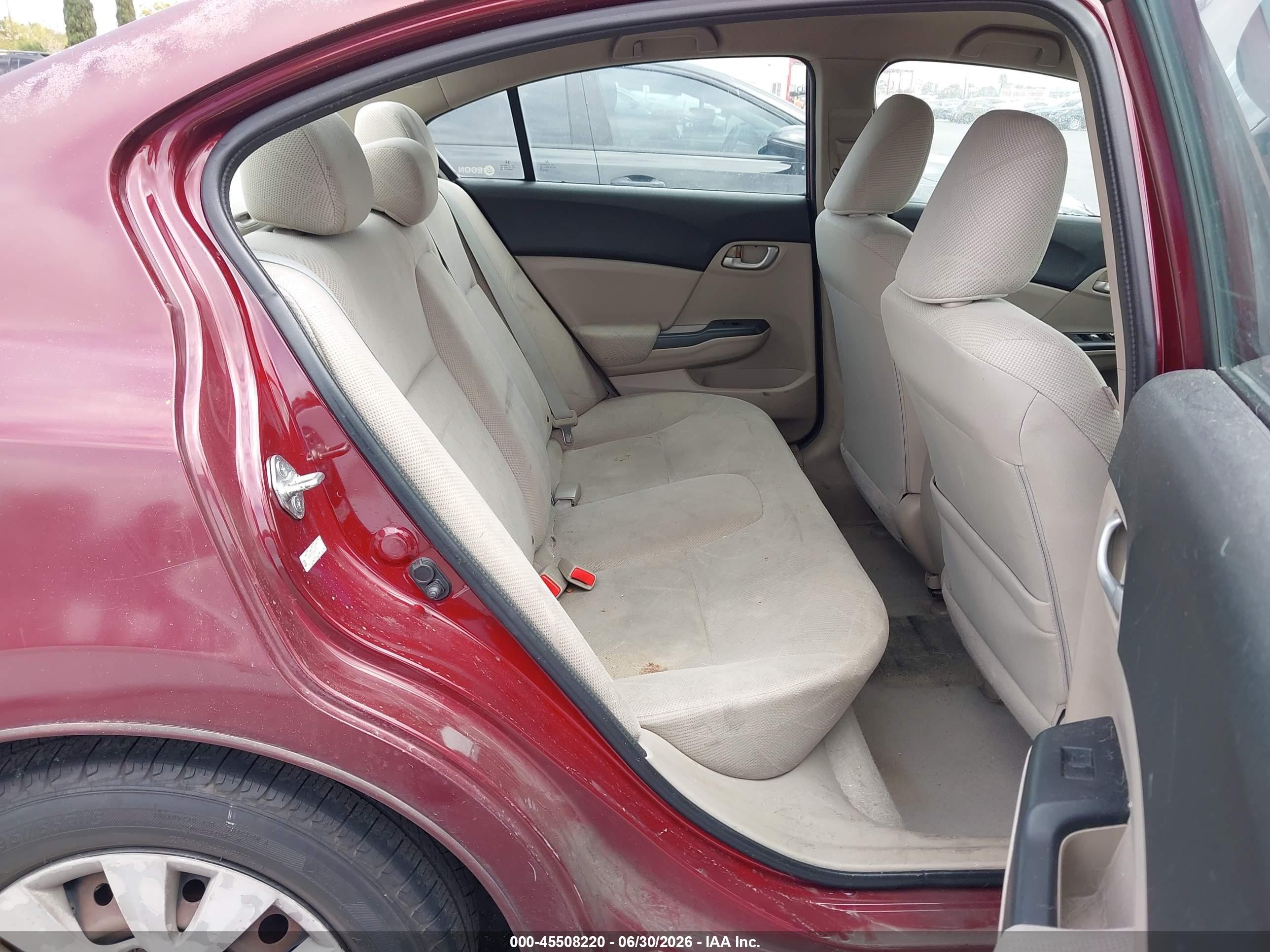 2012 Honda Civic Lx Burgundy vin: 2HGFB2F52CH600250