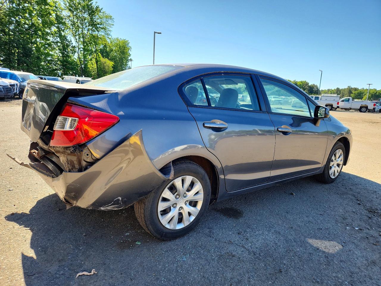 2012 Honda Civic Lx Gray vin: 2HGFB2F52CH602080