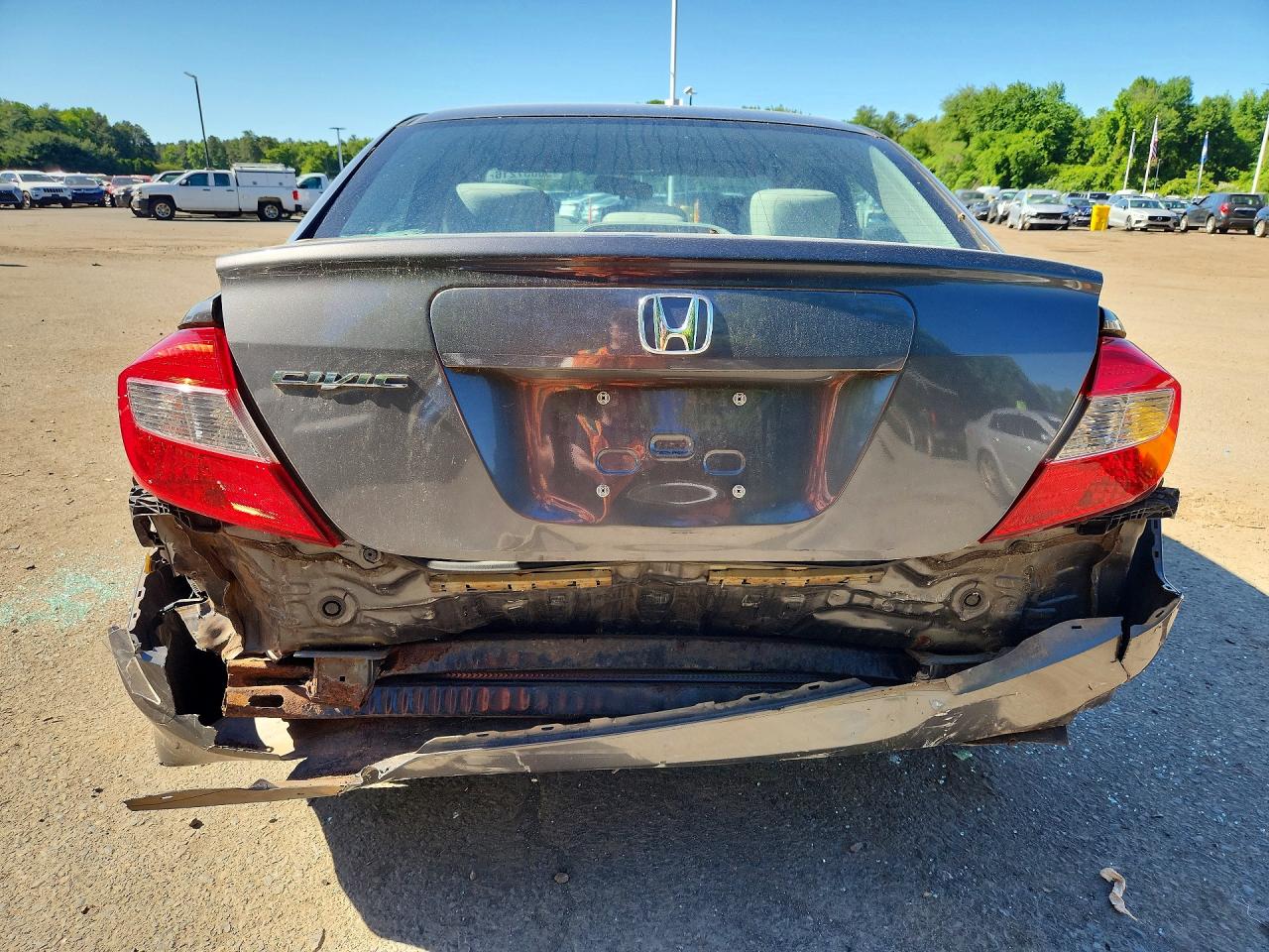 2012 Honda Civic Lx Gray vin: 2HGFB2F52CH602080
