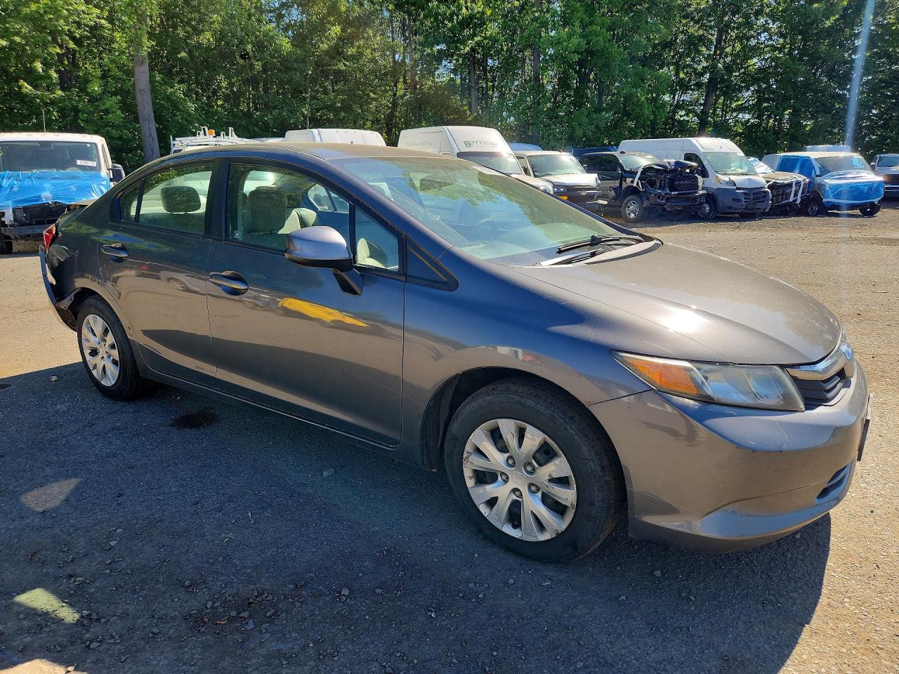 2012 Honda Civic Lx Gray vin: 2HGFB2F52CH602080