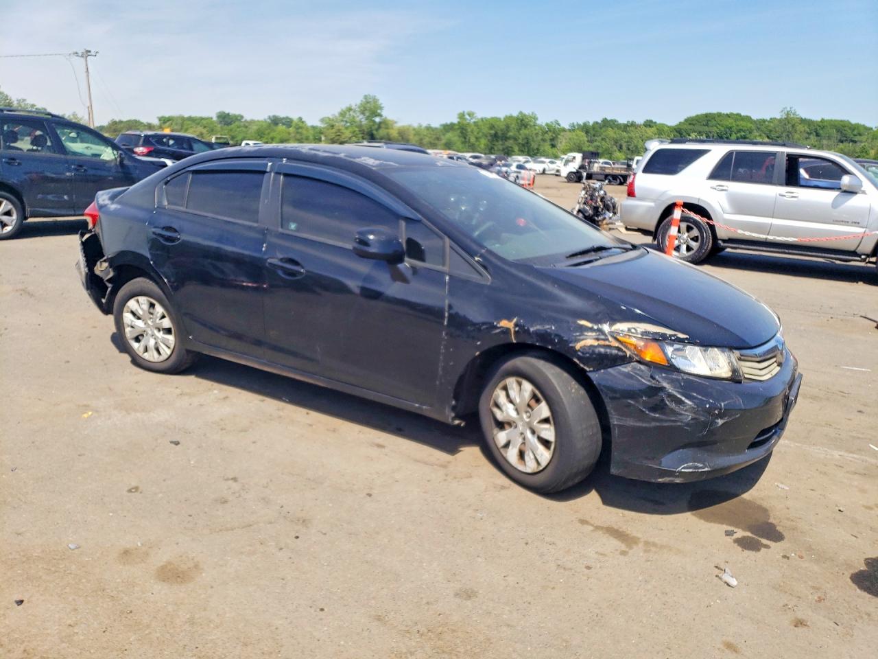 2012 Honda Civic Lx Black vin: 2HGFB2F52CH611071