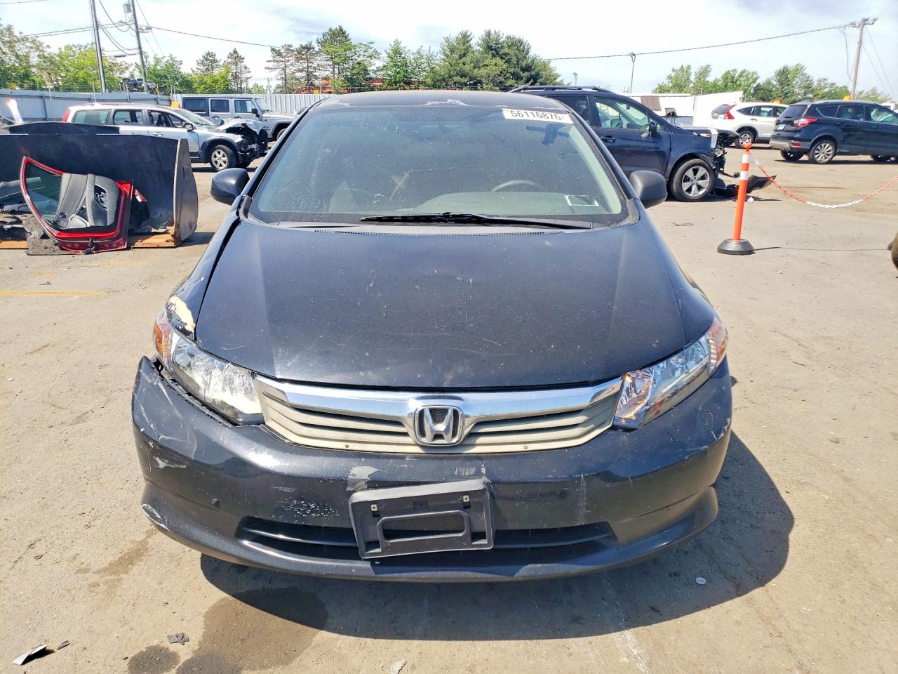 2012 Honda Civic Lx Black vin: 2HGFB2F52CH611071