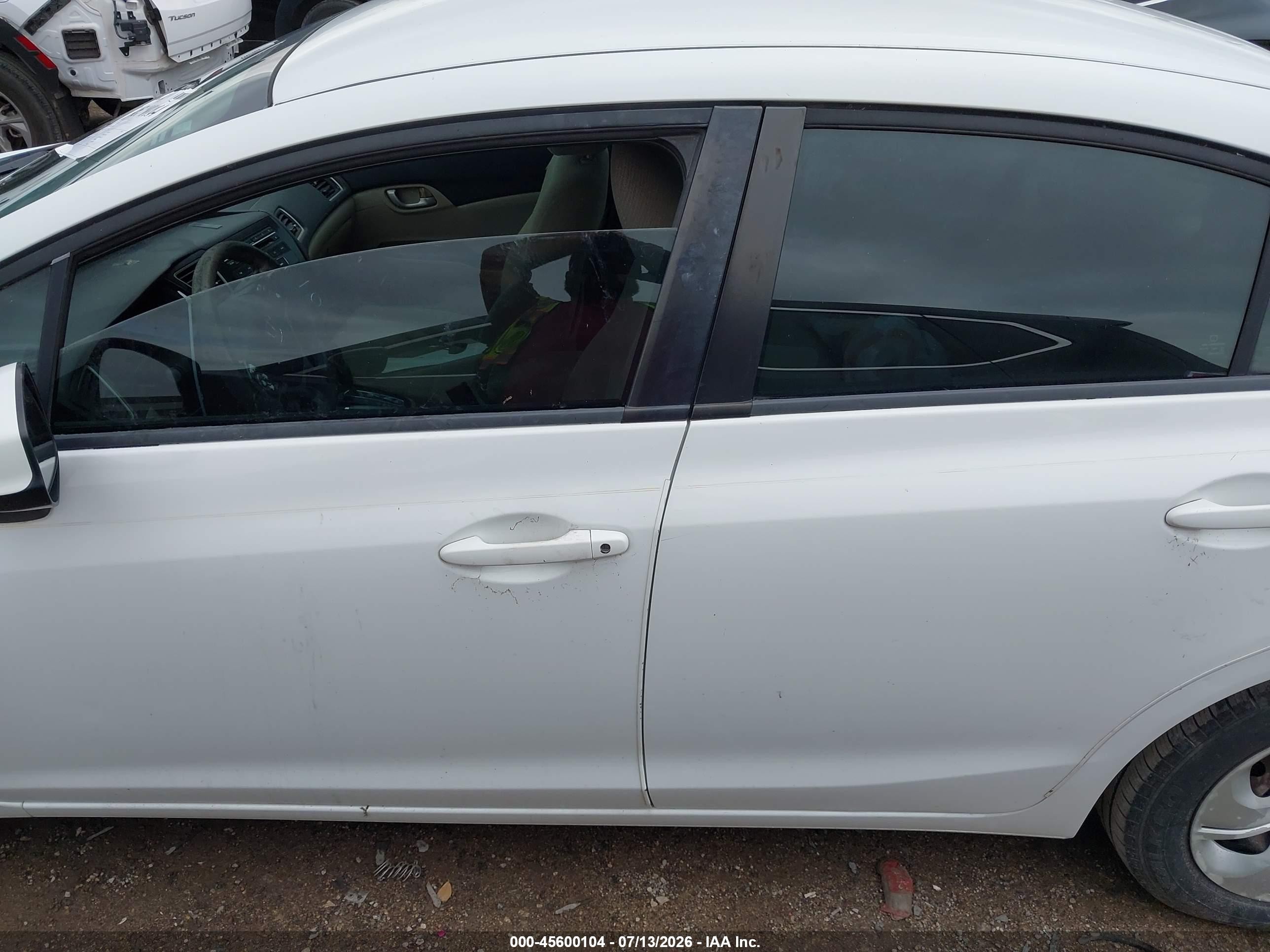 2013 Honda Civic Lx White vin: 2HGFB2F52DH301374
