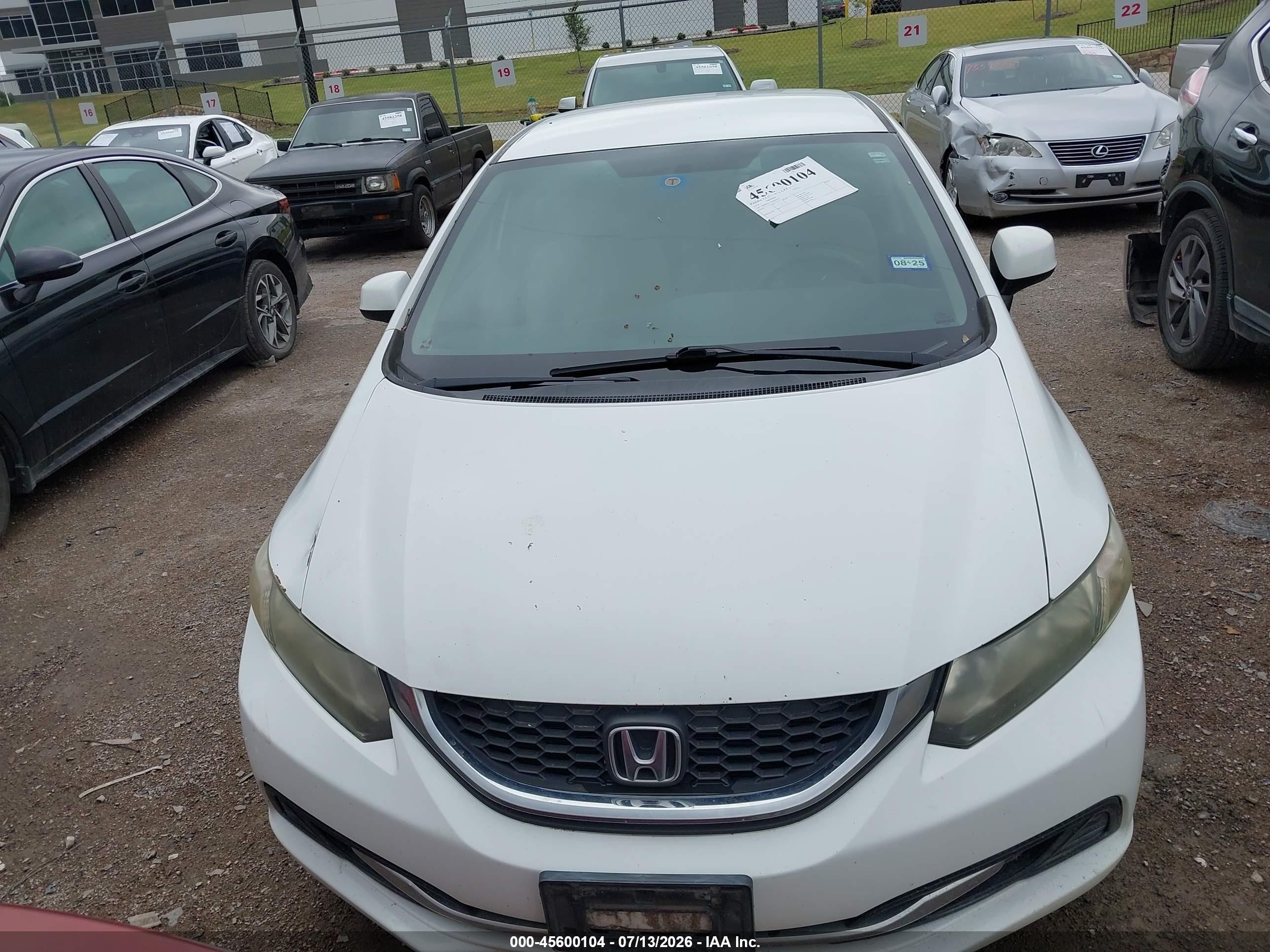 2013 Honda Civic Lx White vin: 2HGFB2F52DH301374