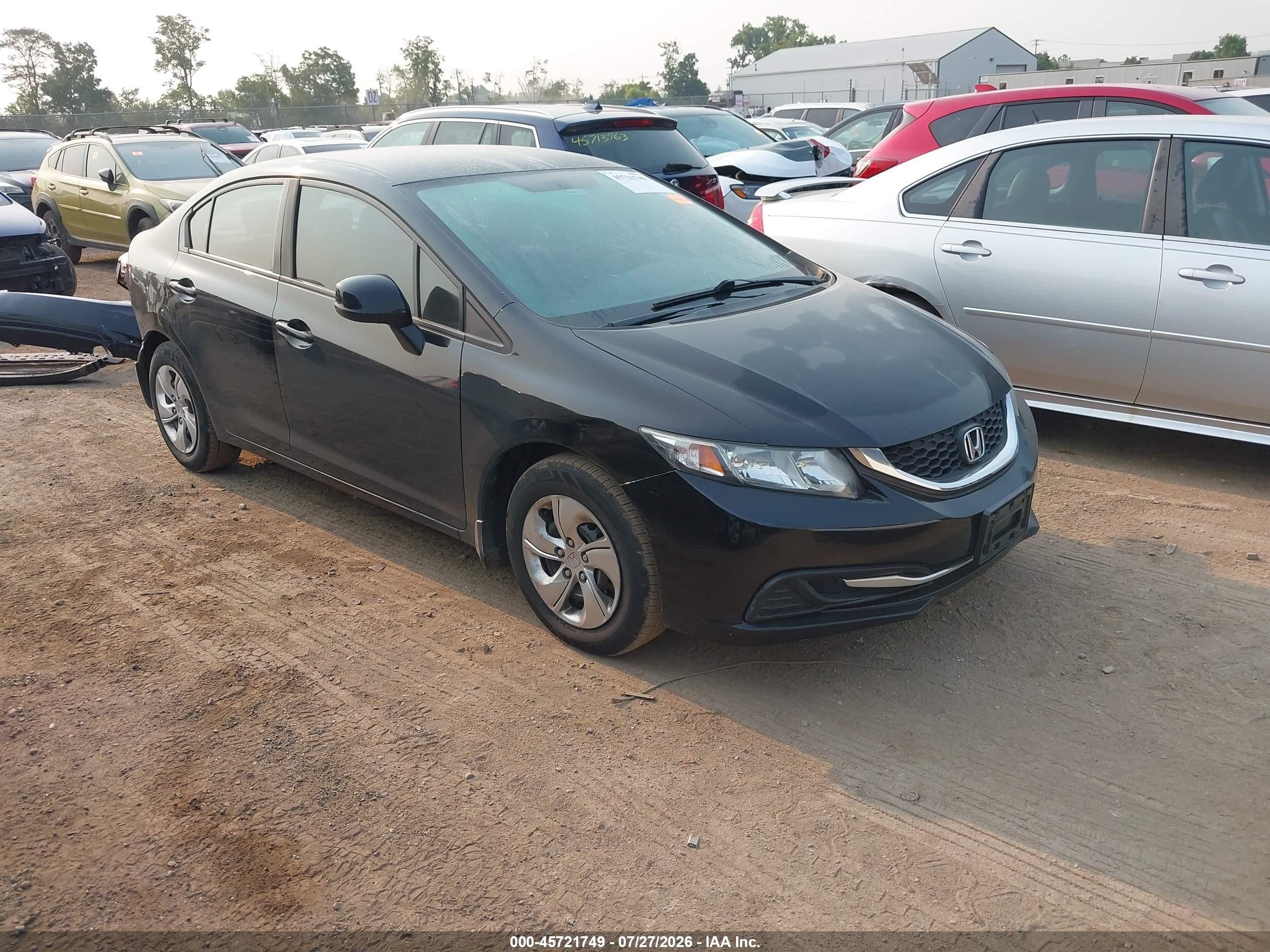 2013 Honda Civic Lx Black vin: 2HGFB2F52DH301780