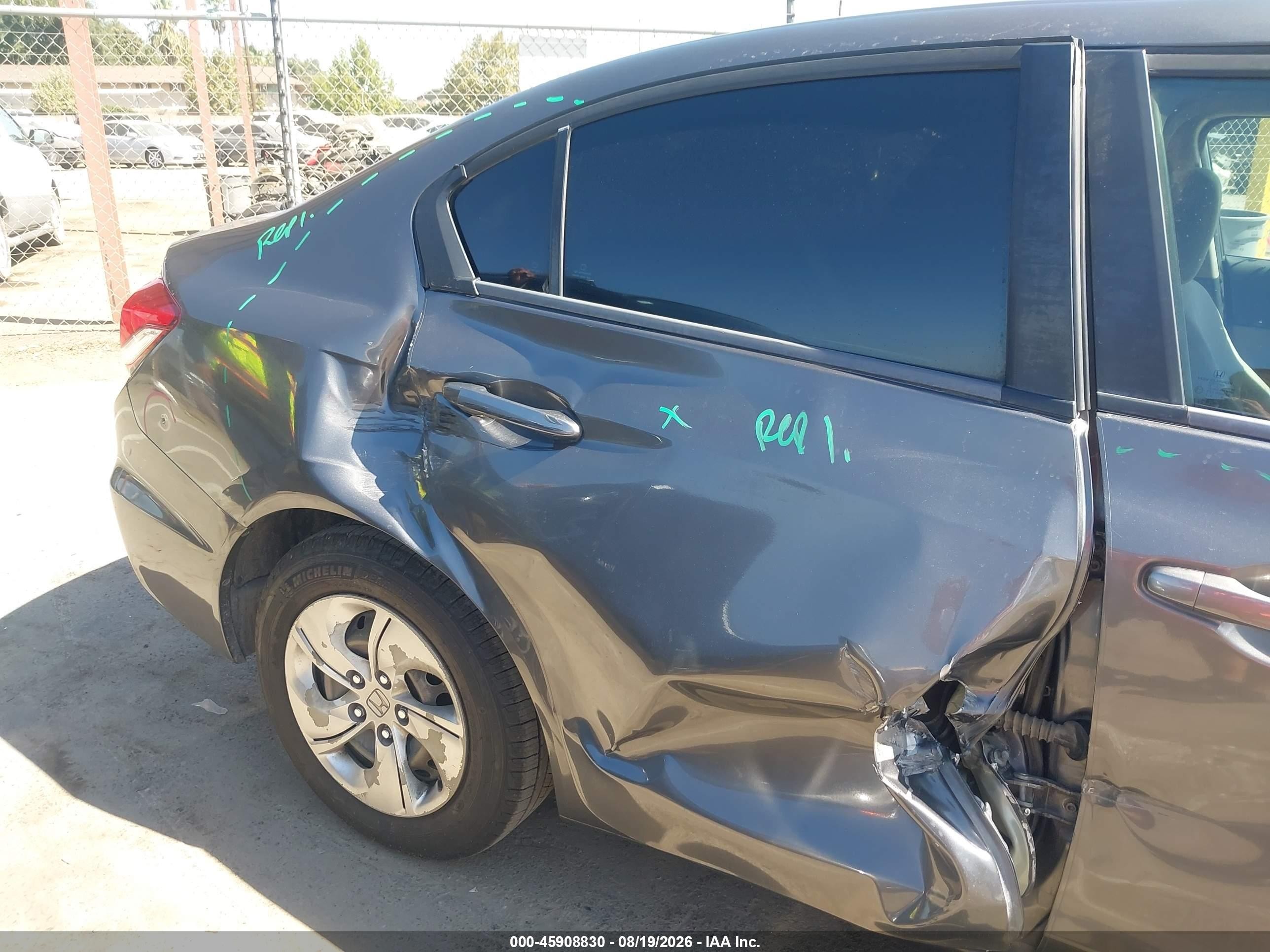 2013 Honda Civic Lx Серый vin: 2HGFB2F52DH504491