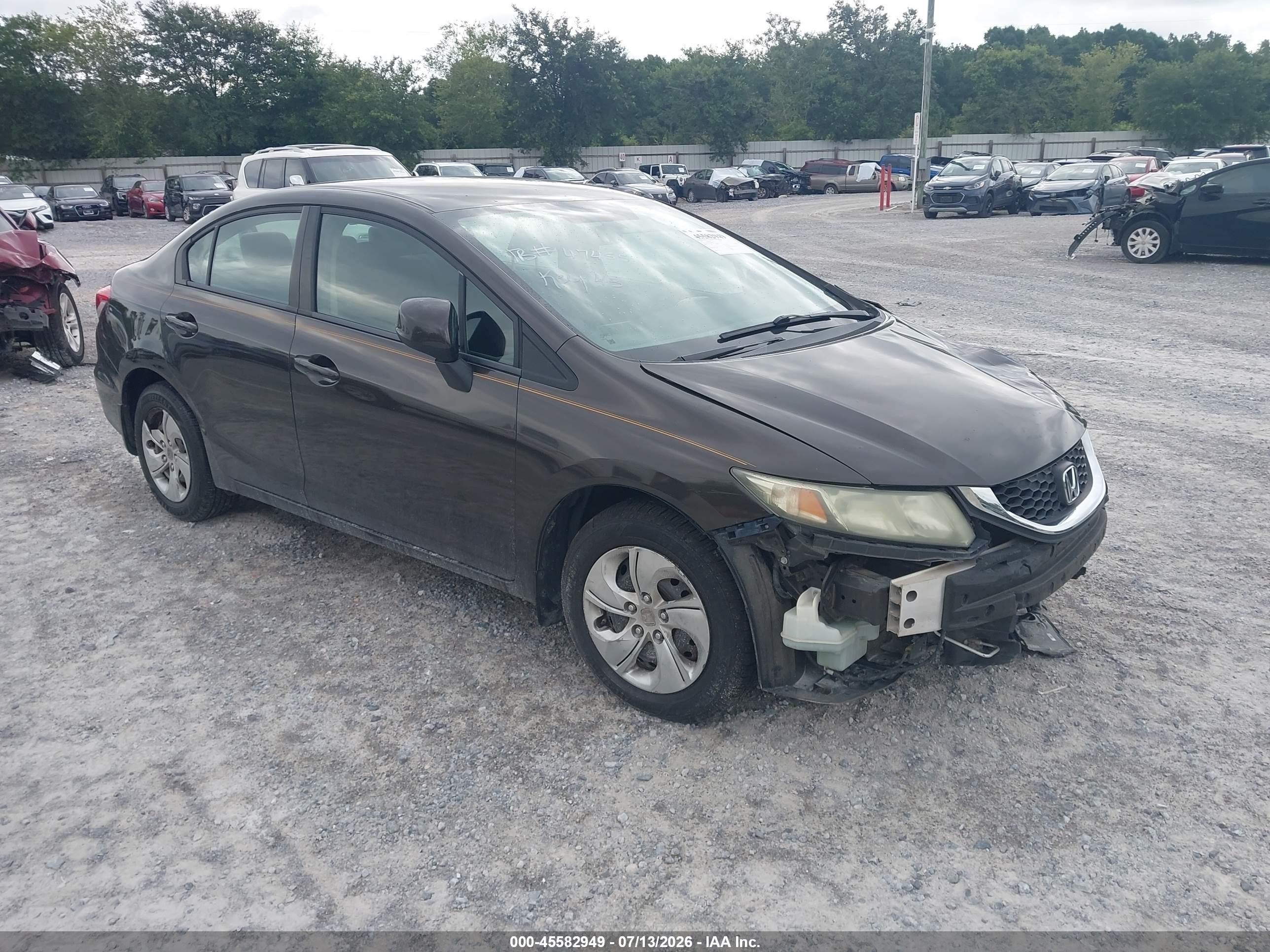 2013 Honda Civic Lx Brown vin: 2HGFB2F52DH510792