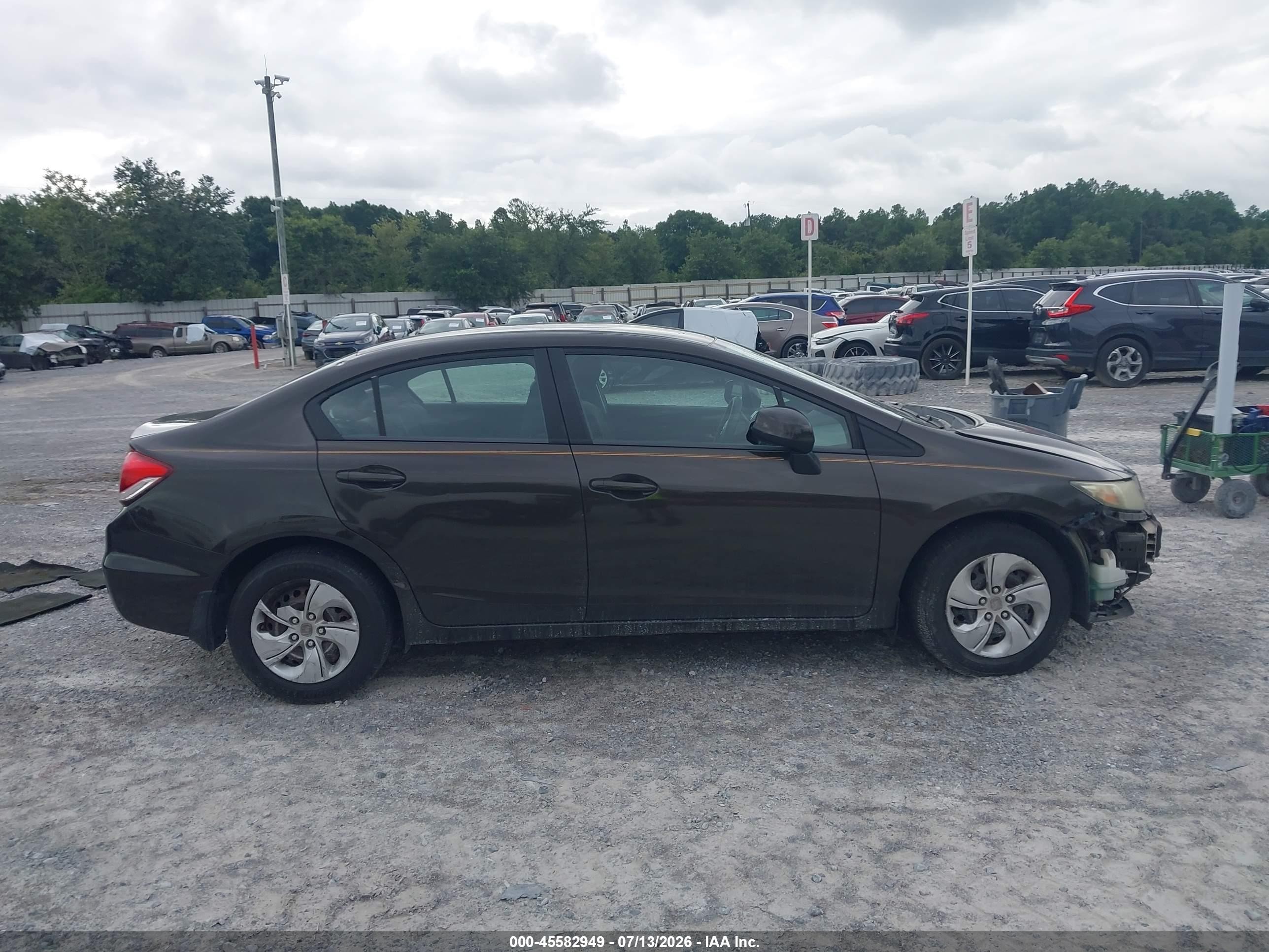 2013 Honda Civic Lx Brown vin: 2HGFB2F52DH510792