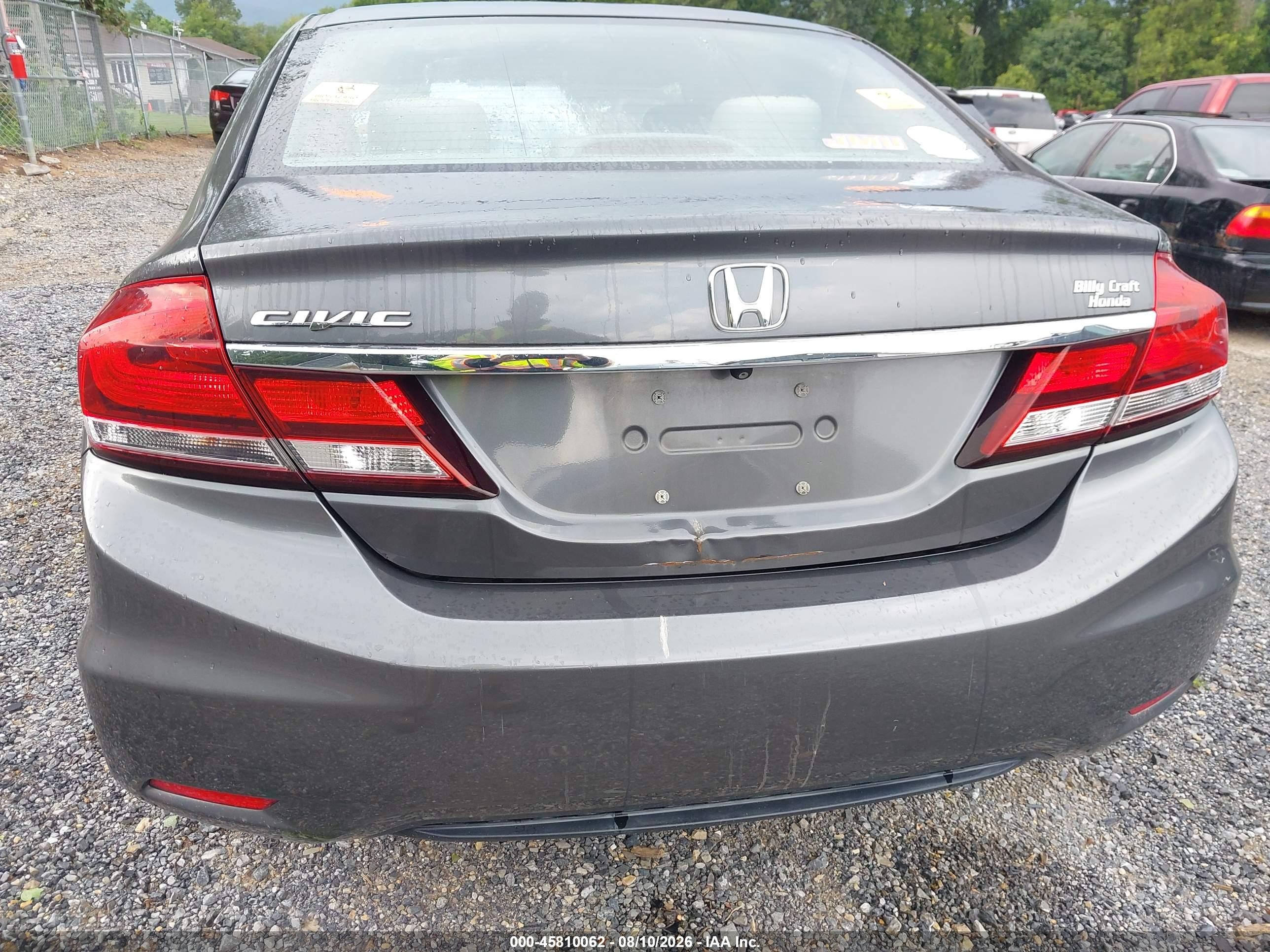2013 Honda Civic Lx Gray vin: 2HGFB2F52DH530931