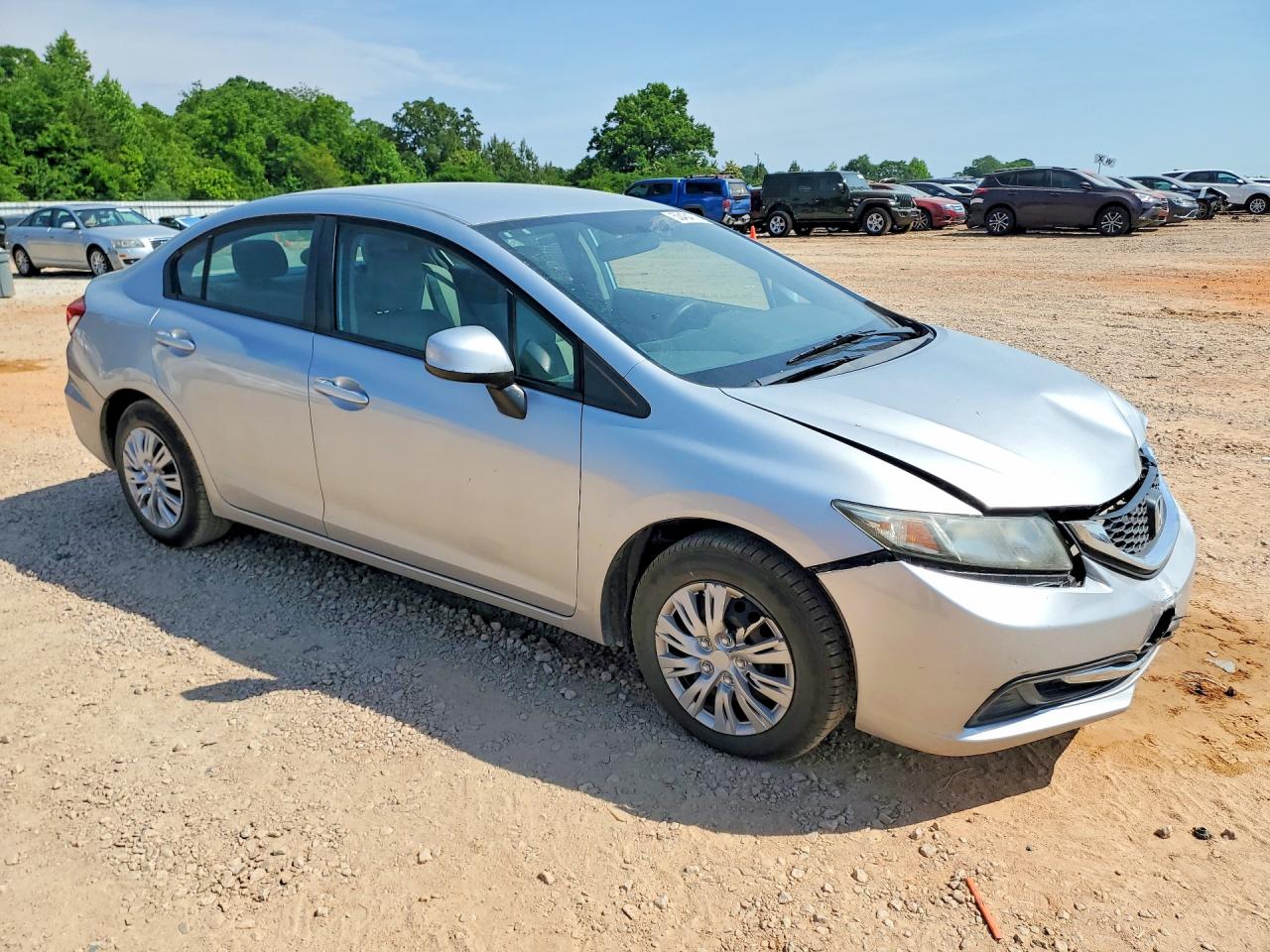 2013 Honda Civic Lx Silver vin: 2HGFB2F52DH546238