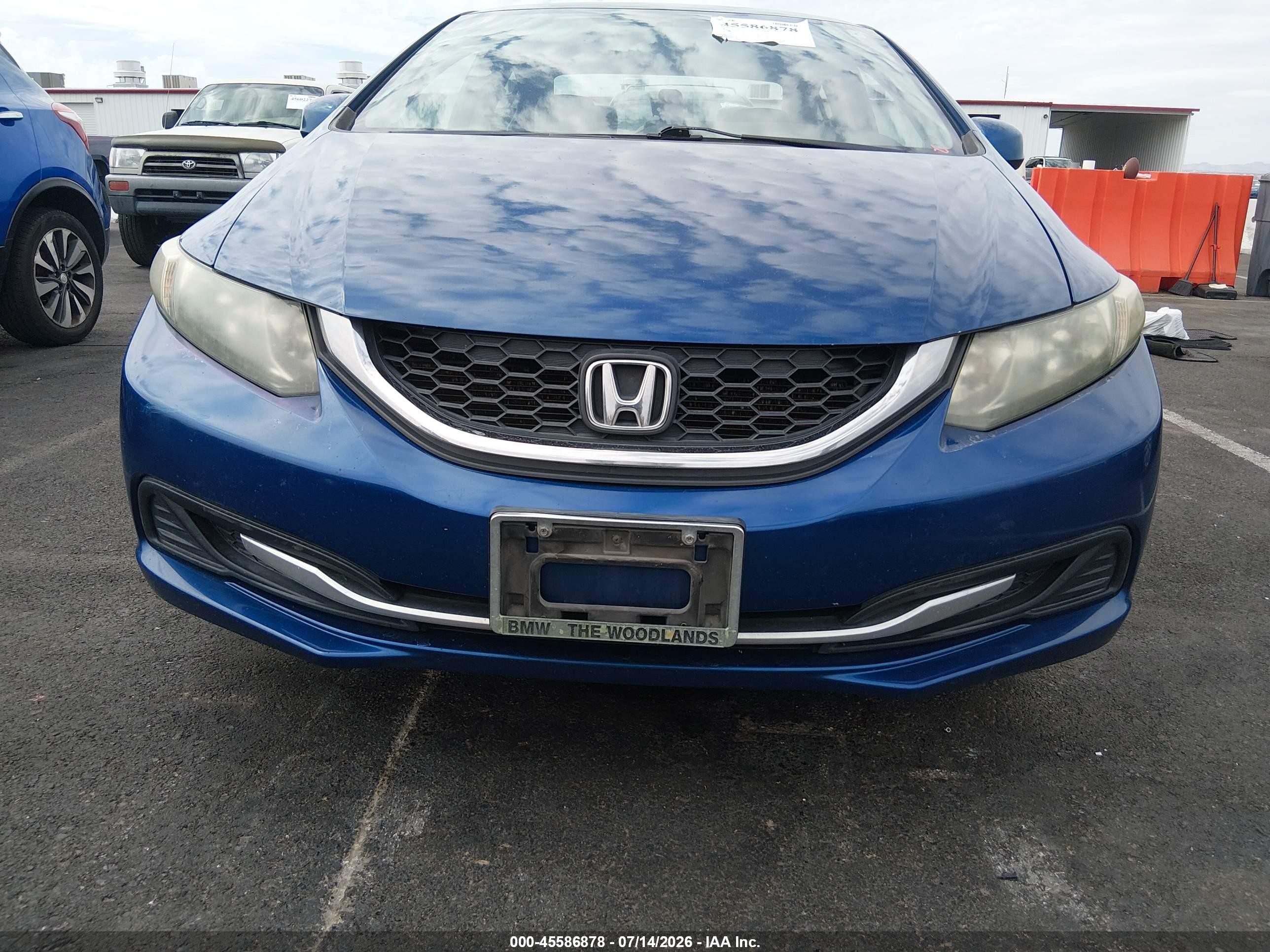2013 Honda Civic Lx Blue vin: 2HGFB2F52DH546515