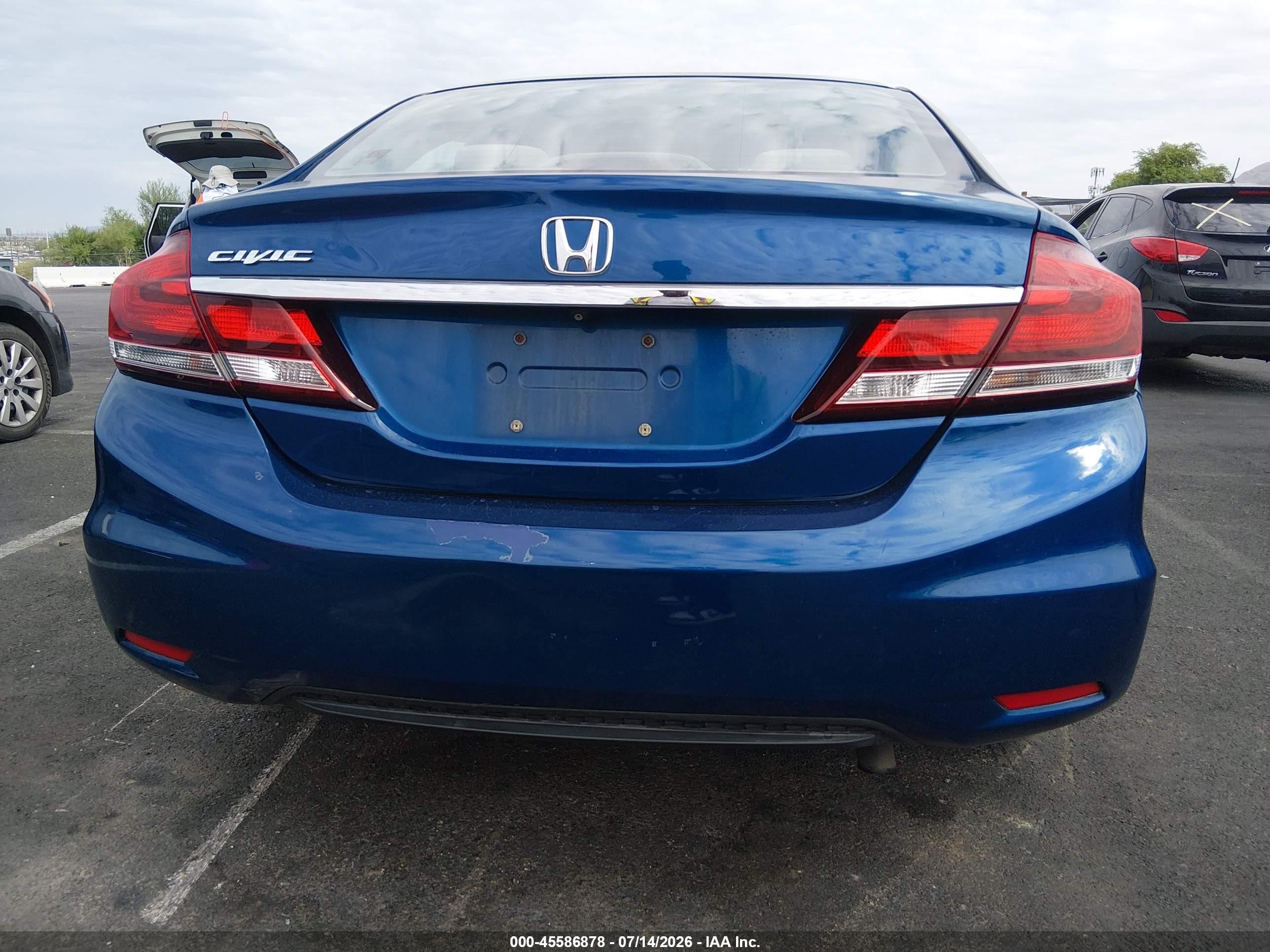 2013 Honda Civic Lx Blue vin: 2HGFB2F52DH546515
