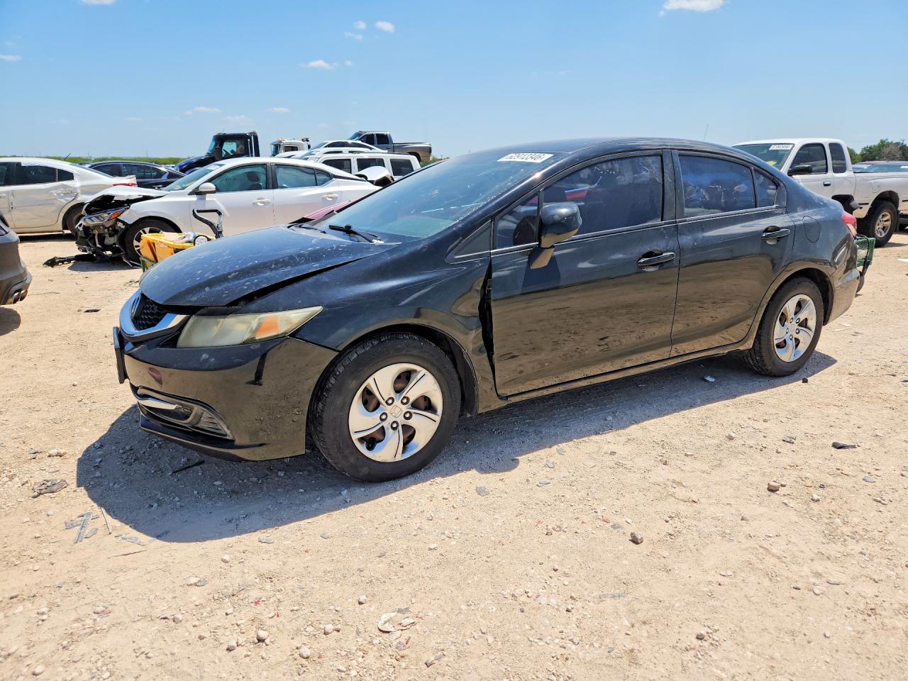 2013 Honda Civic Lx Black vin: 2HGFB2F52DH558437