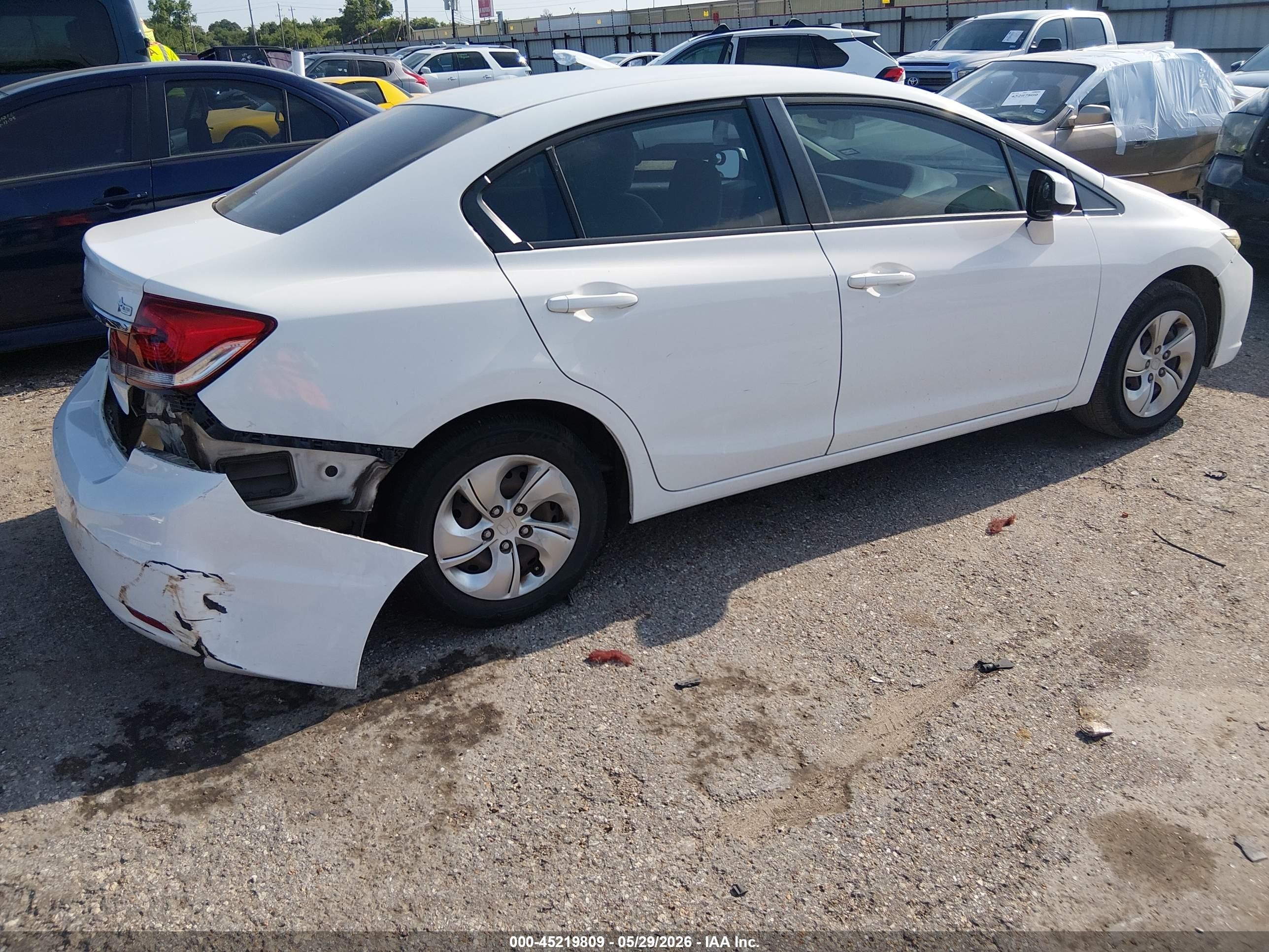 2013 Honda Civic Lx White vin: 2HGFB2F52DH573990