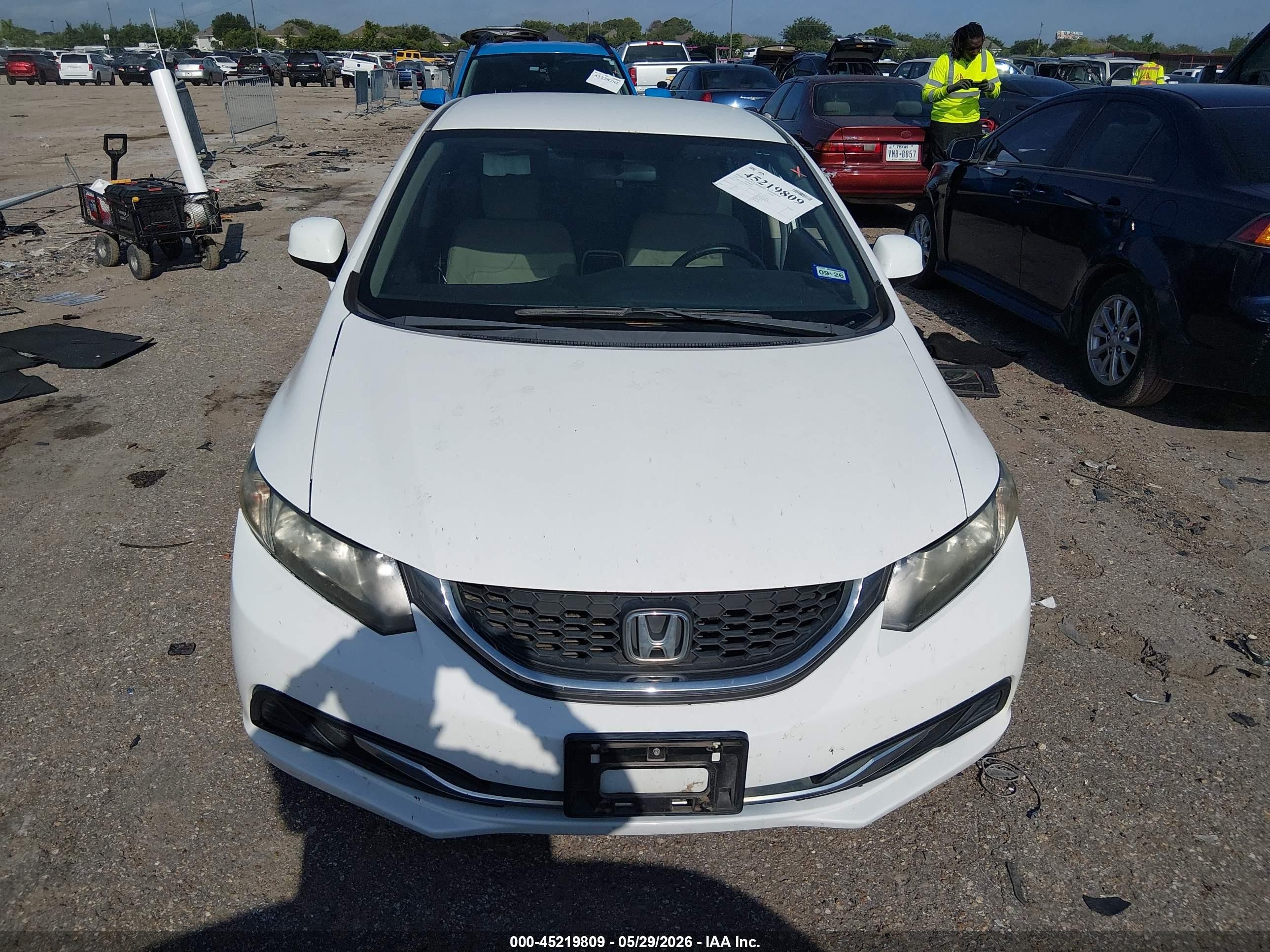 2013 Honda Civic Lx White vin: 2HGFB2F52DH573990