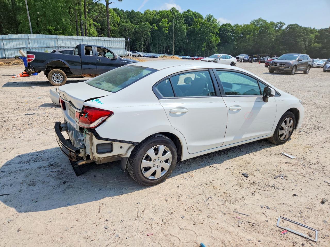 2013 Honda Civic Lx White vin: 2HGFB2F52DH574850
