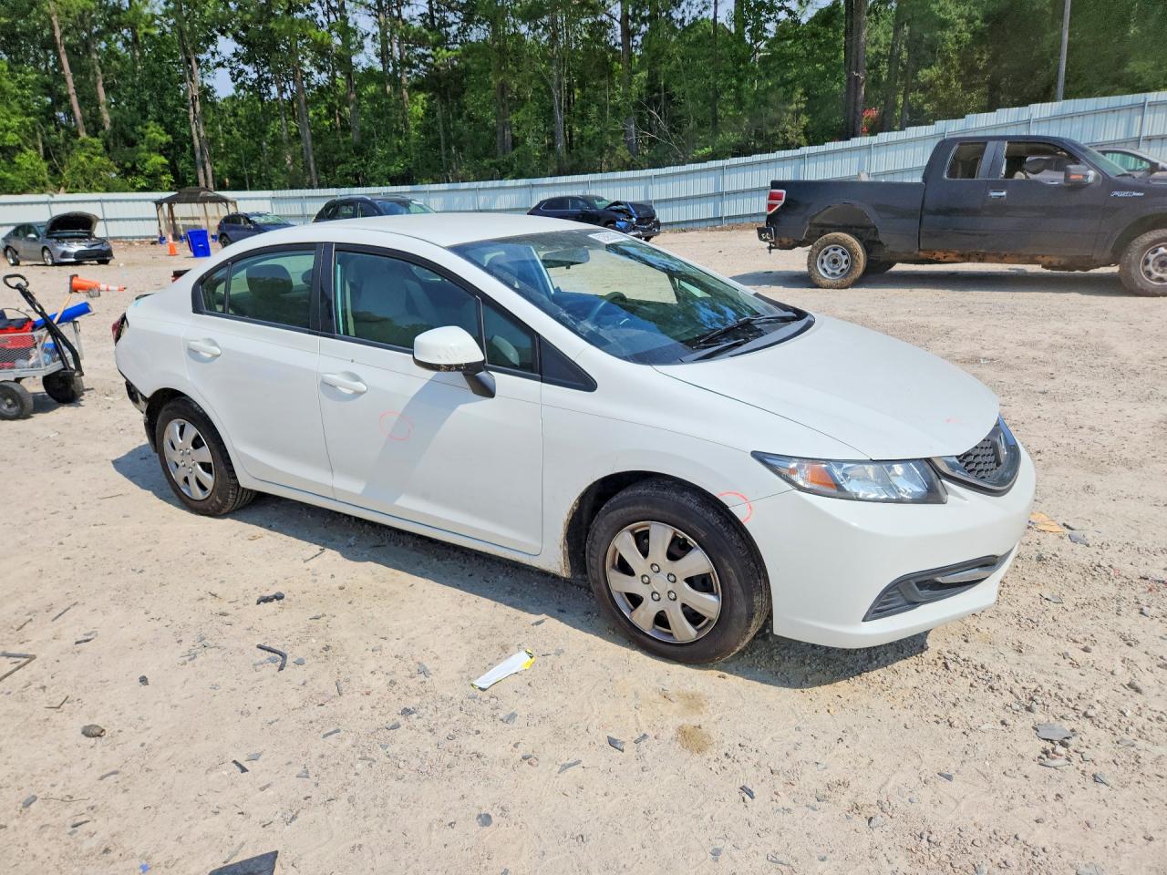 2013 Honda Civic Lx White vin: 2HGFB2F52DH574850