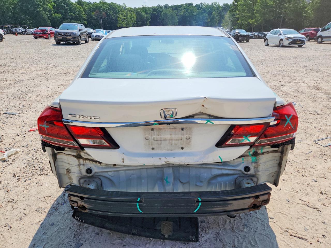 2013 Honda Civic Lx White vin: 2HGFB2F52DH574850