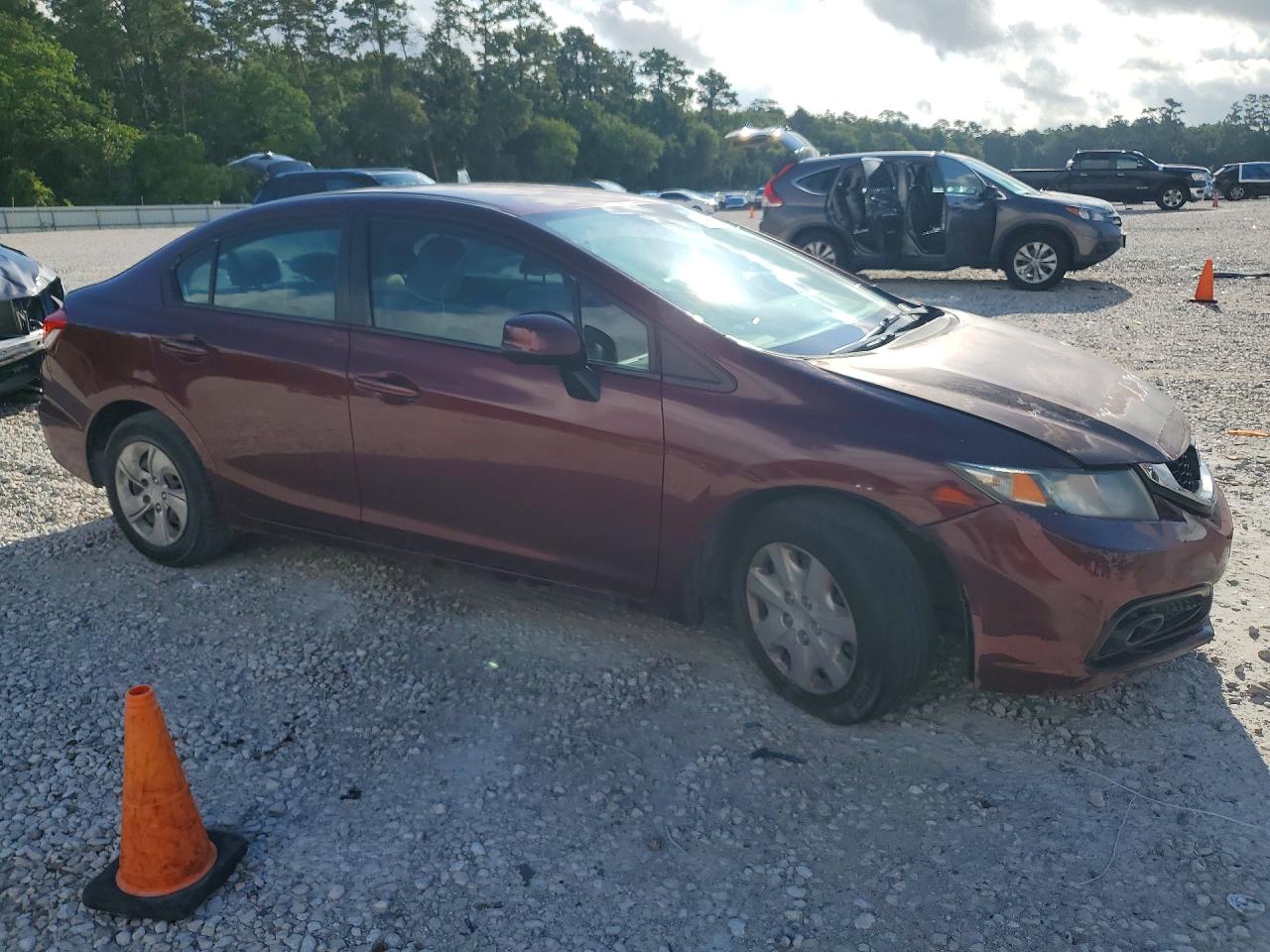 2013 Honda Civic Lx Maroon vin: 2HGFB2F52DH575559