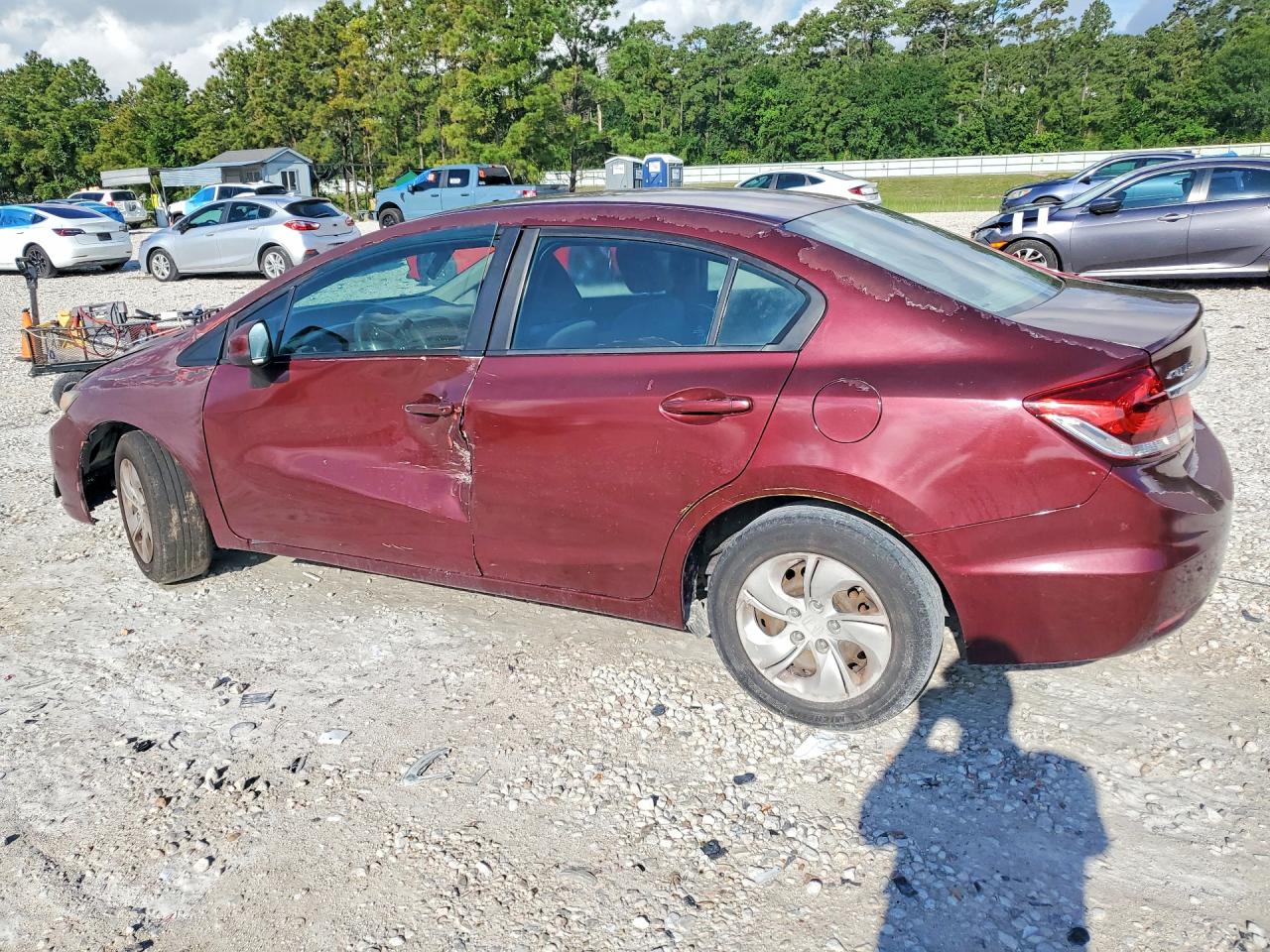 2013 Honda Civic Lx Maroon vin: 2HGFB2F52DH575559